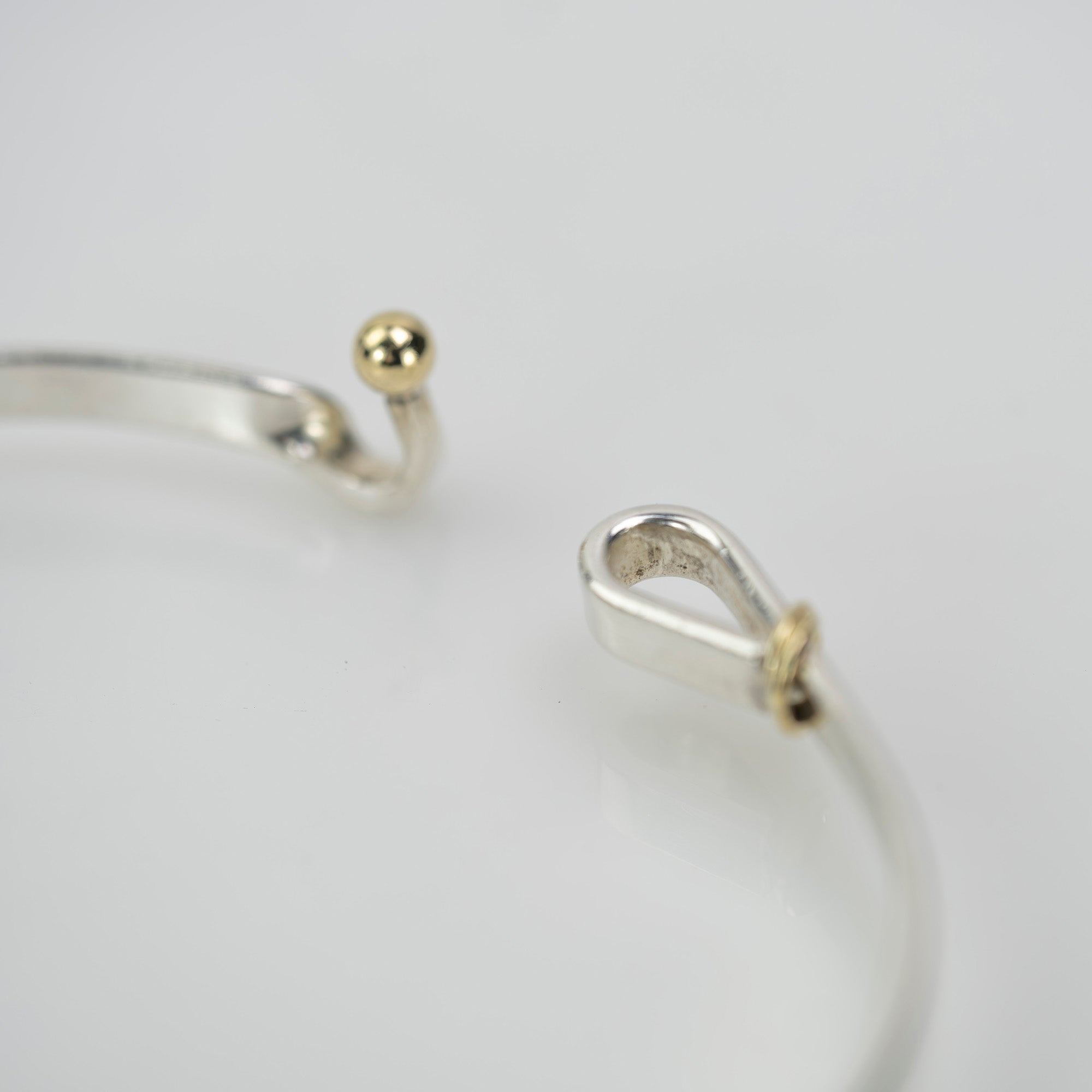 Tiffany & Co. Hook & Eye Bangle Bracelet Accessory Silver 925 K18 11.89g