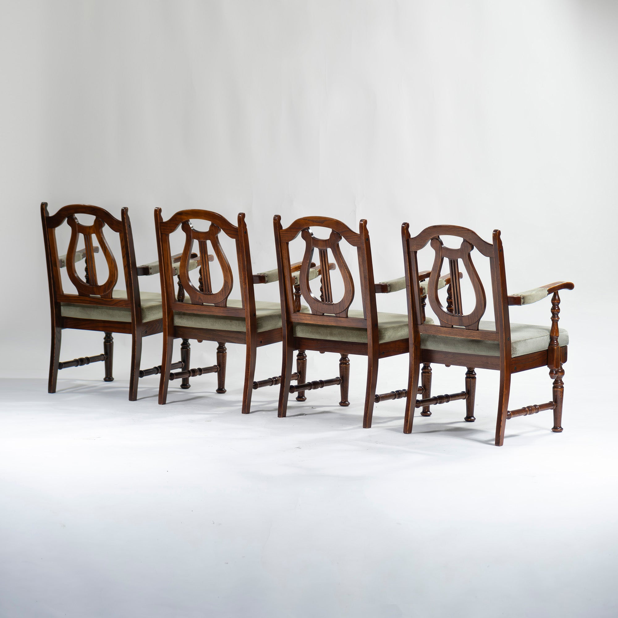 5-piece dining set, British country style, oak wood, armchair, dining chair, dining table, antique style, Mitsukoshi
