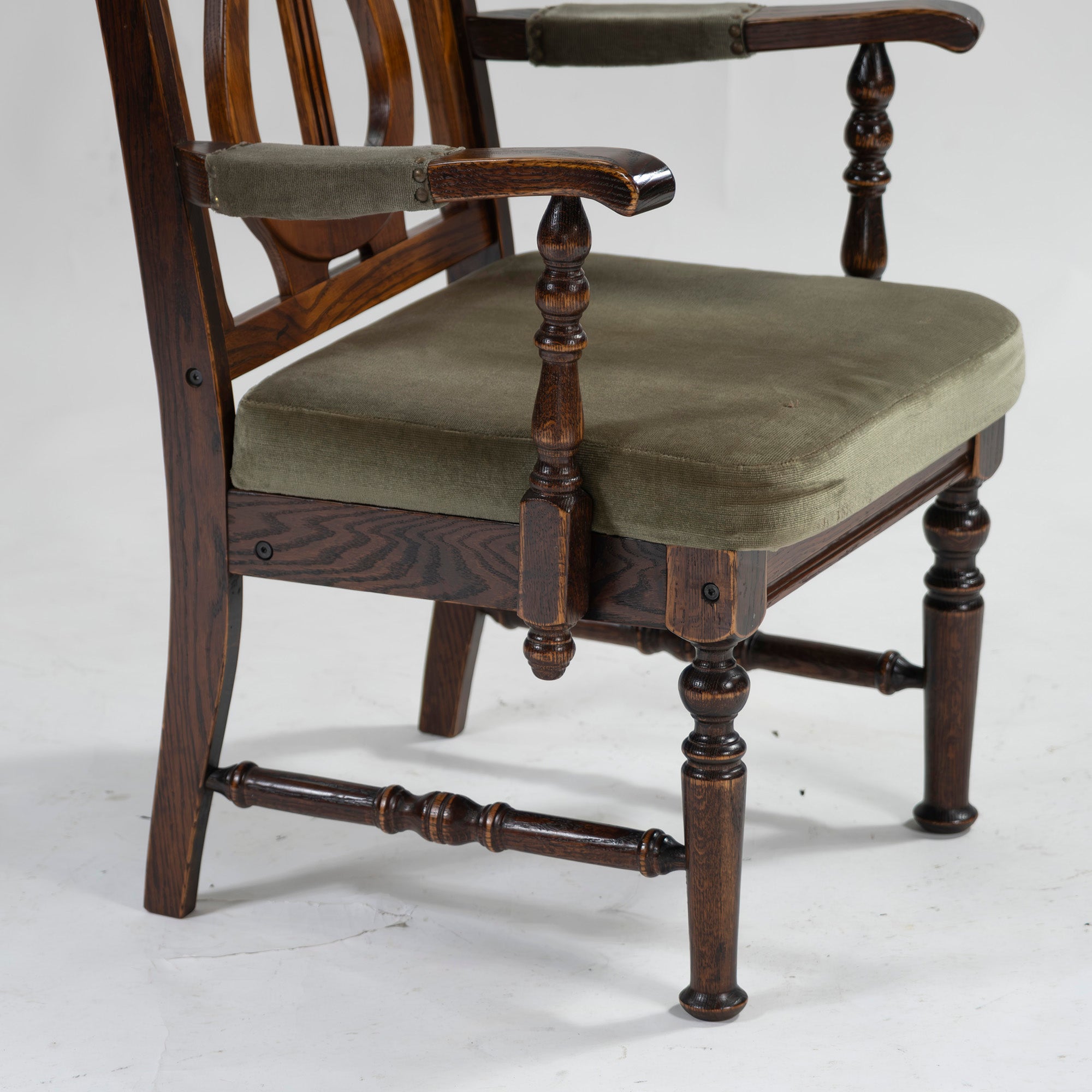 5-piece dining set, British country style, oak wood, armchair, dining chair, dining table, antique style, Mitsukoshi