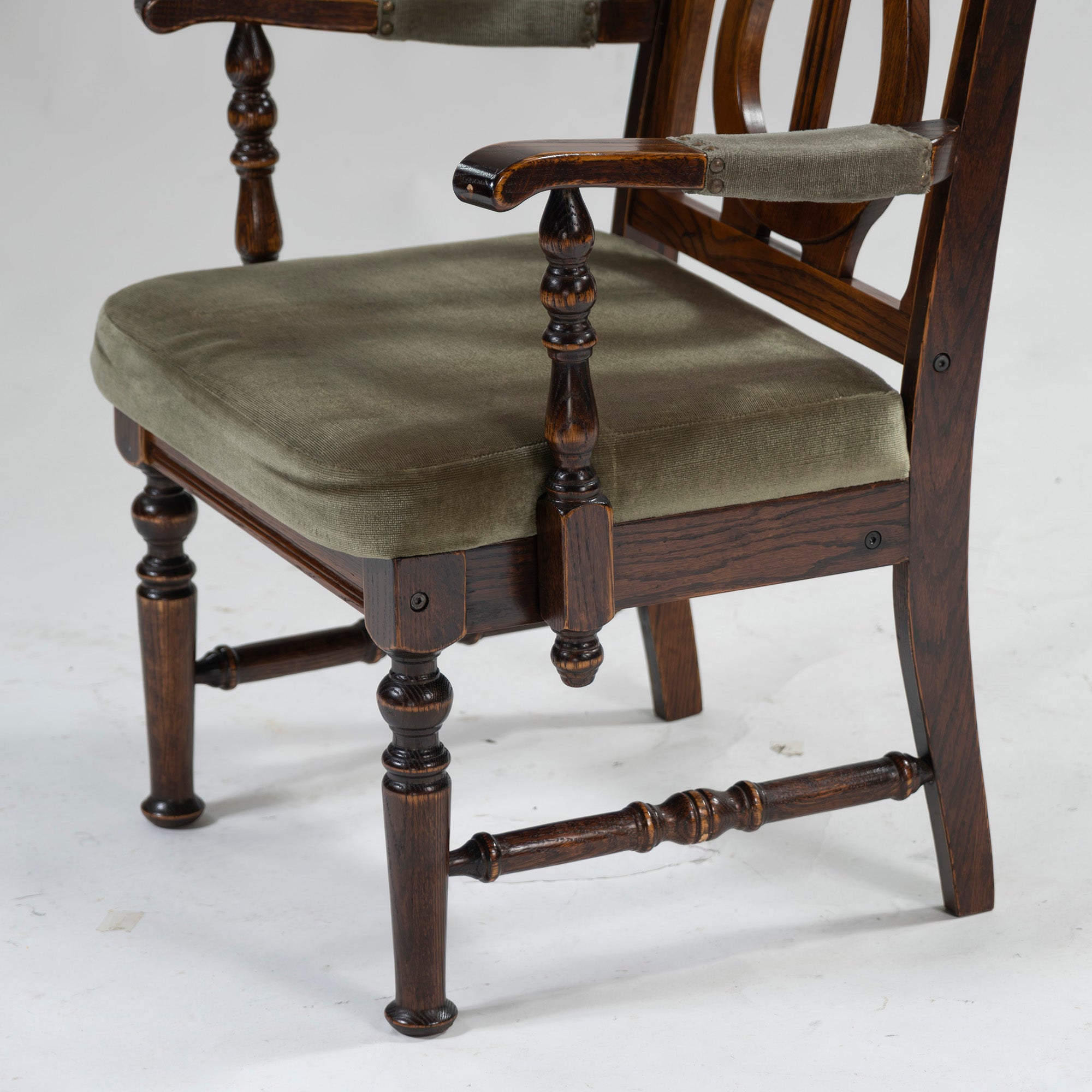 5-piece dining set, British country style, oak wood, armchair, dining chair, dining table, antique style, Mitsukoshi