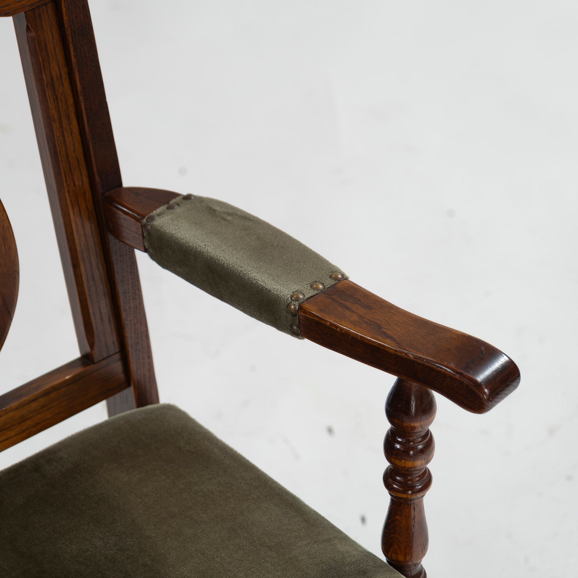 5-piece dining set, British country style, oak wood, armchair, dining chair, dining table, antique style, Mitsukoshi