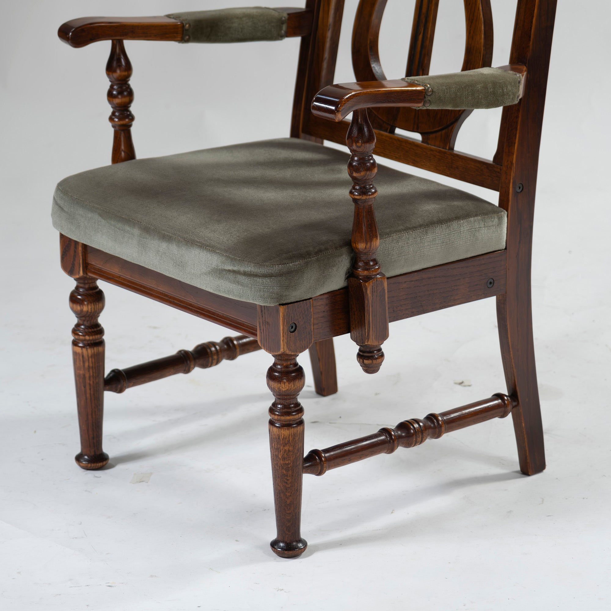 5-piece dining set, British country style, oak wood, armchair, dining chair, dining table, antique style, Mitsukoshi