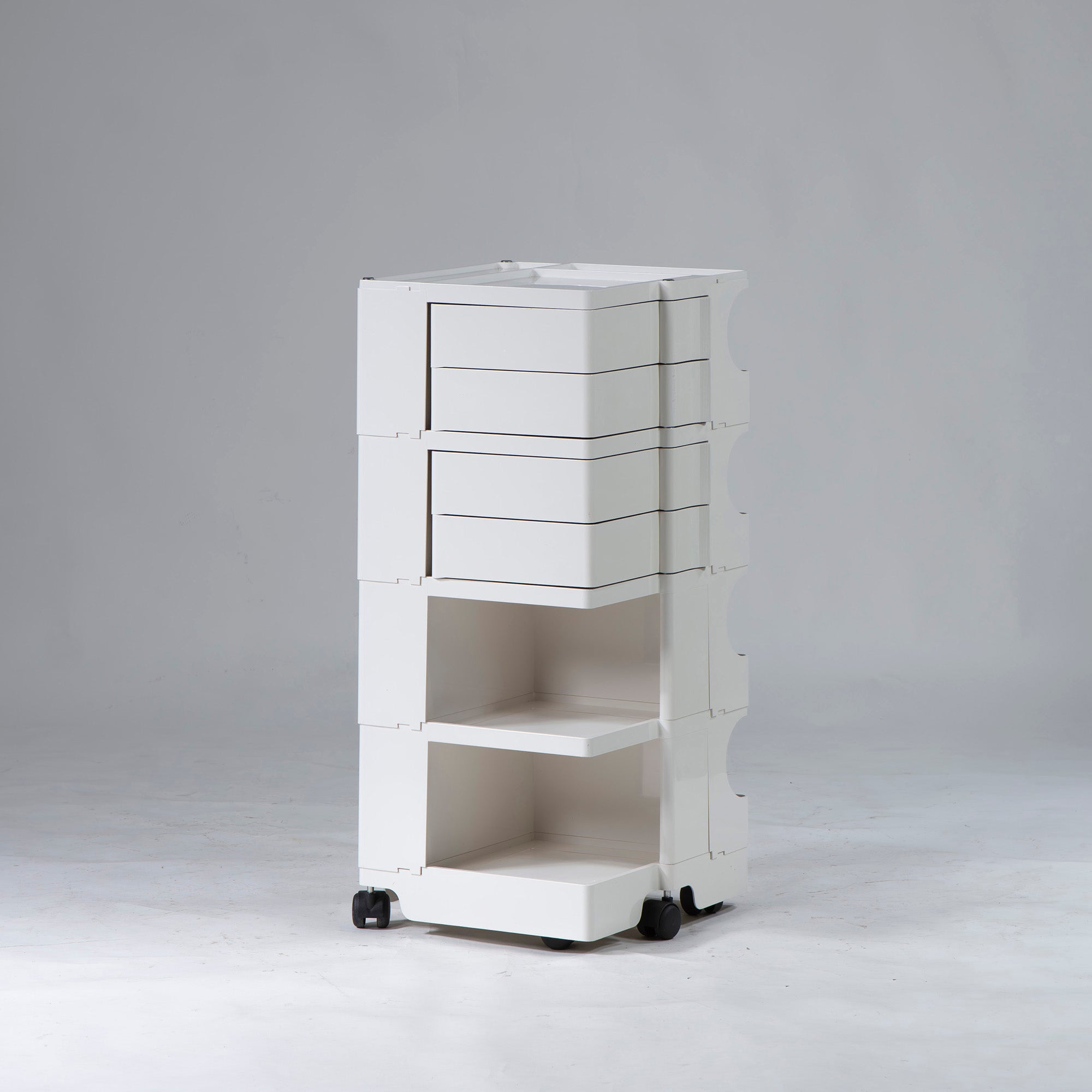 Boby Wagon B-LINE Boby Wagon 4 Tiers 4 Trays White Joe Colombo Italian Modern Masterpiece Furniture Kitchen Wagon