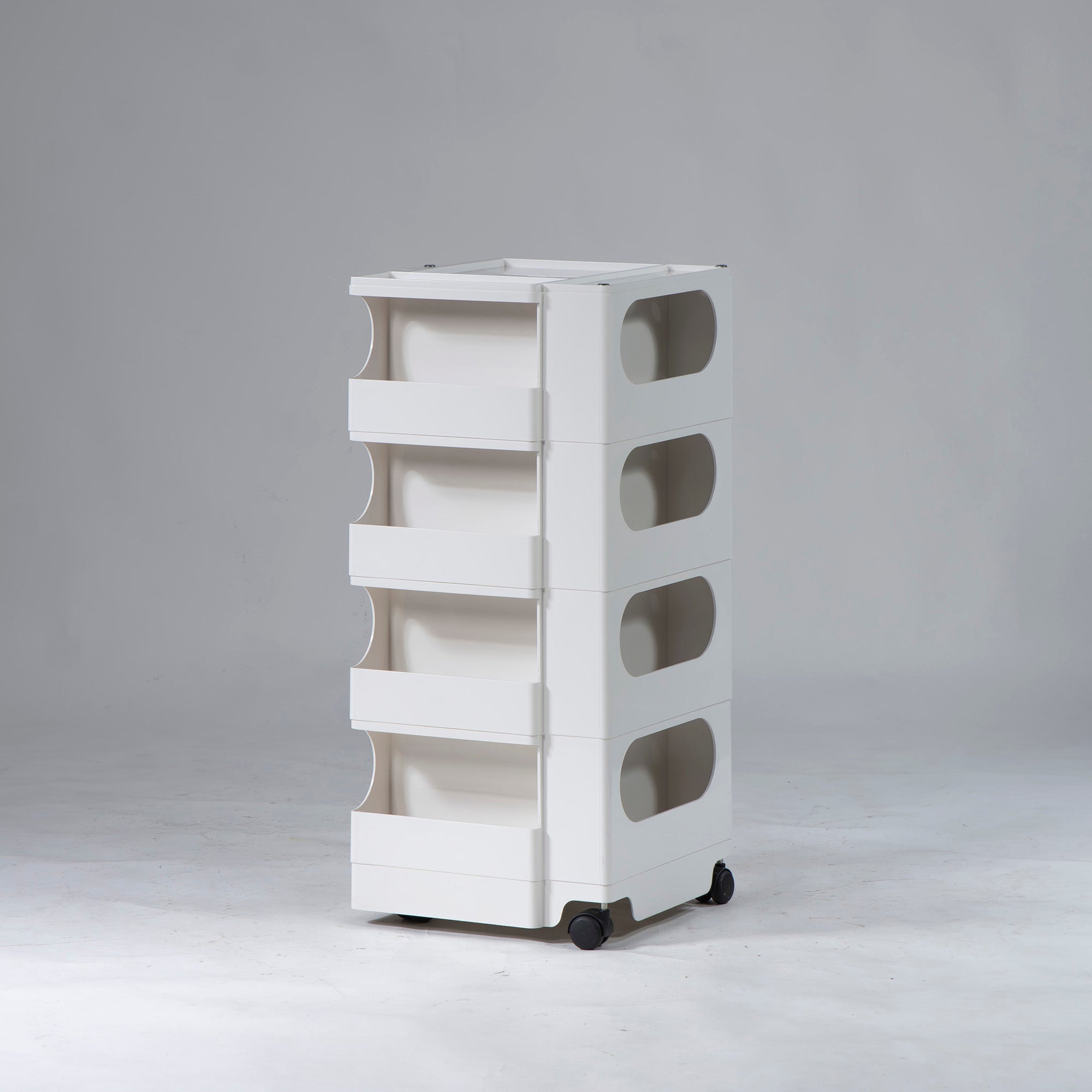 Boby Wagon B-LINE Boby Wagon 4 Tiers 4 Trays White Joe Colombo Italian Modern Masterpiece Furniture Kitchen Wagon