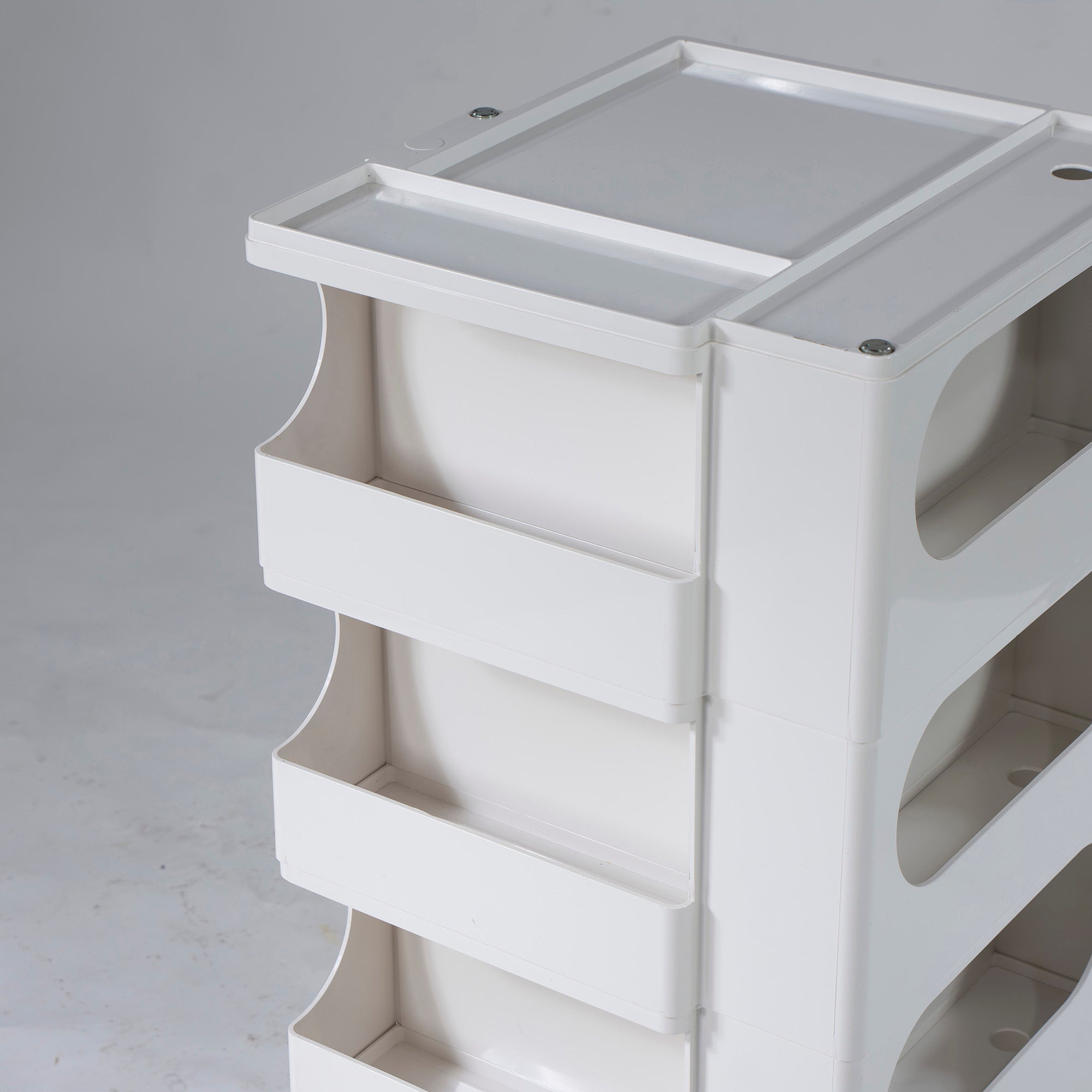 Boby Wagon B-LINE Boby Wagon 4 Tiers 4 Trays White Joe Colombo Italian Modern Masterpiece Furniture Kitchen Wagon