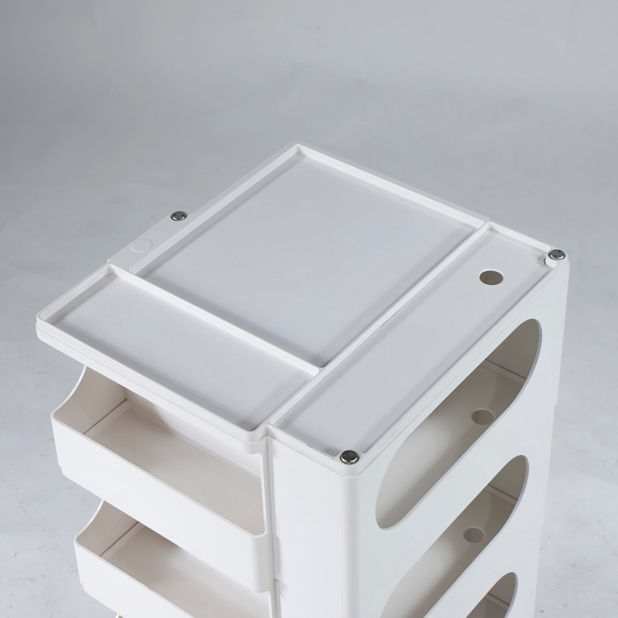 Boby Wagon B-LINE Boby Wagon 4 Tiers 4 Trays White Joe Colombo Italian Modern Masterpiece Furniture Kitchen Wagon