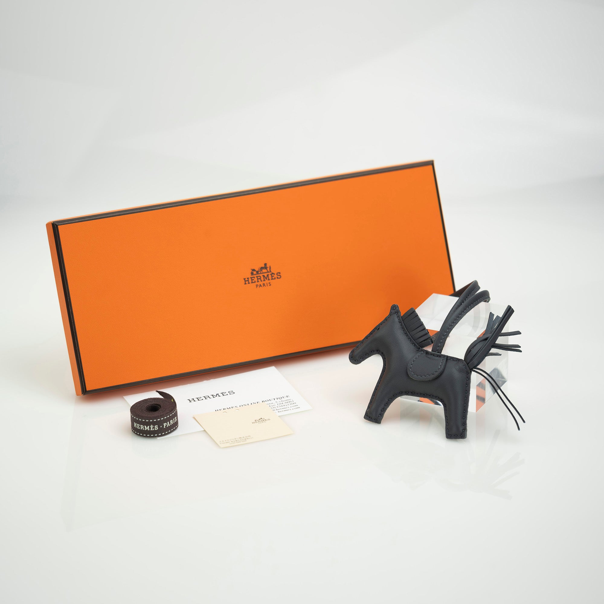 Hermes Rodeo Charm PM W Engraved 2024 Made in Ardoise Anjou Milo Leather Boxed Good Condition
