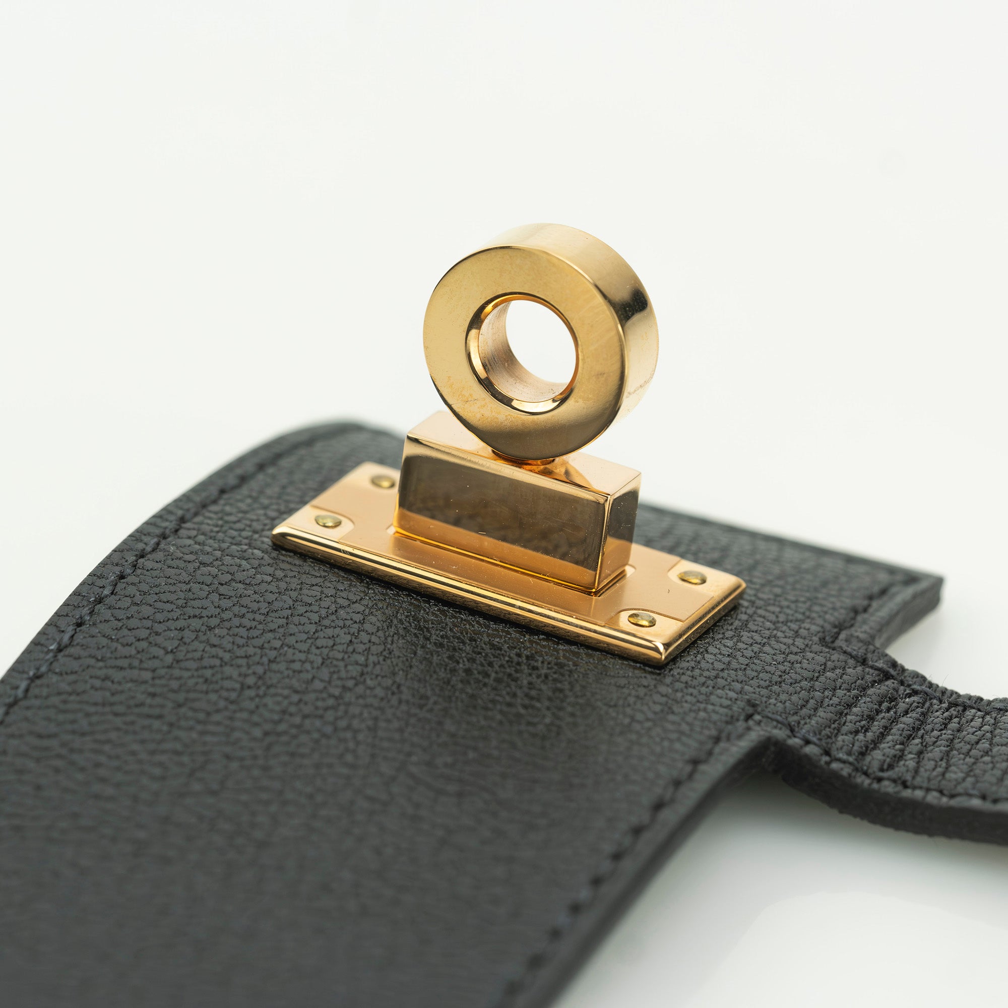 Hermès Kelly Twist GM Leather Bracelet, Black and Gold, B Stamp, 2023