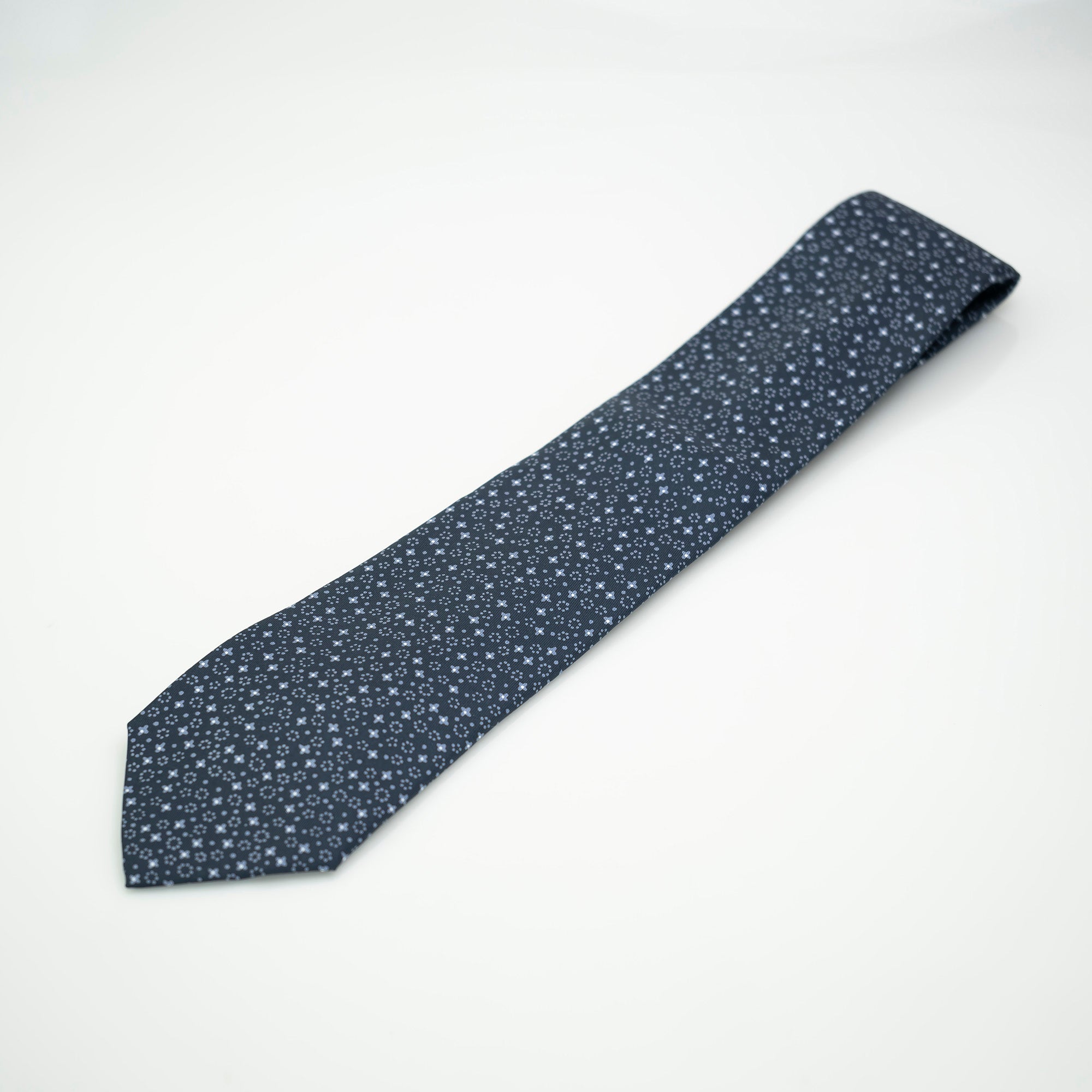 HERMES Hermes Men's Accessories Silk Items Necktie Navy All-over Pattern