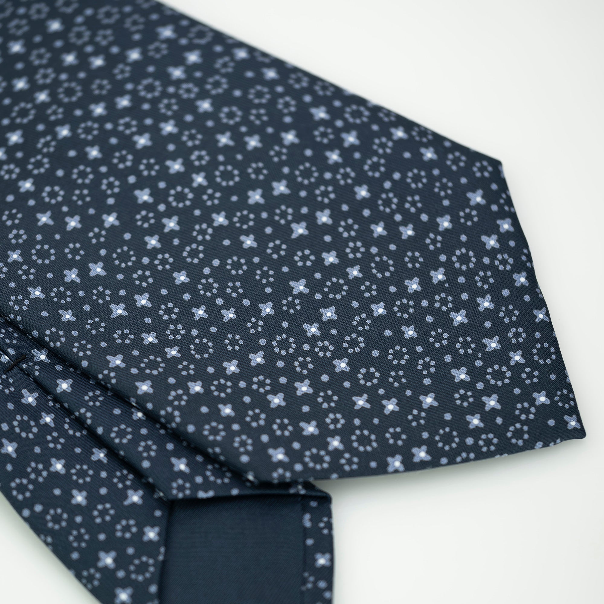HERMES Hermes Men's Accessories Silk Items Necktie Navy All-over Pattern