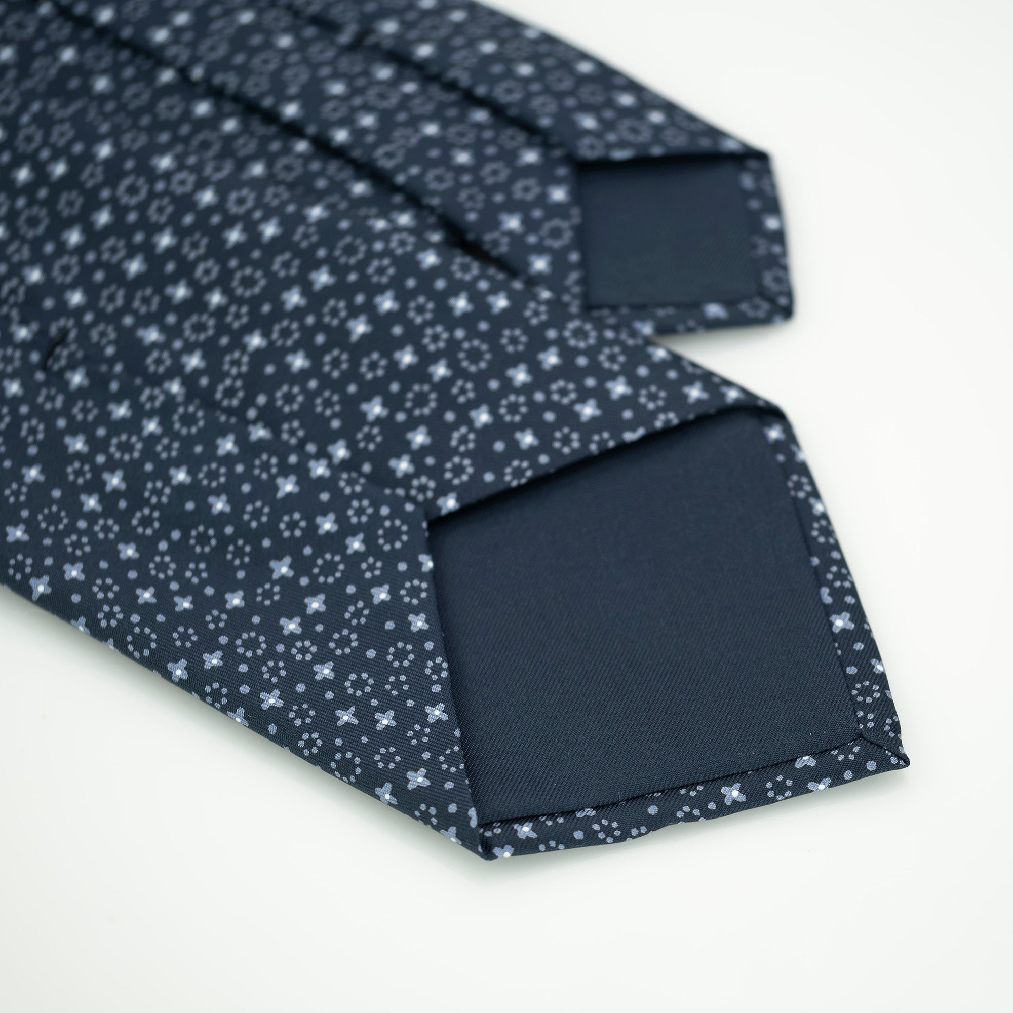 HERMES Hermes Men's Accessories Silk Items Necktie Navy All-over Pattern