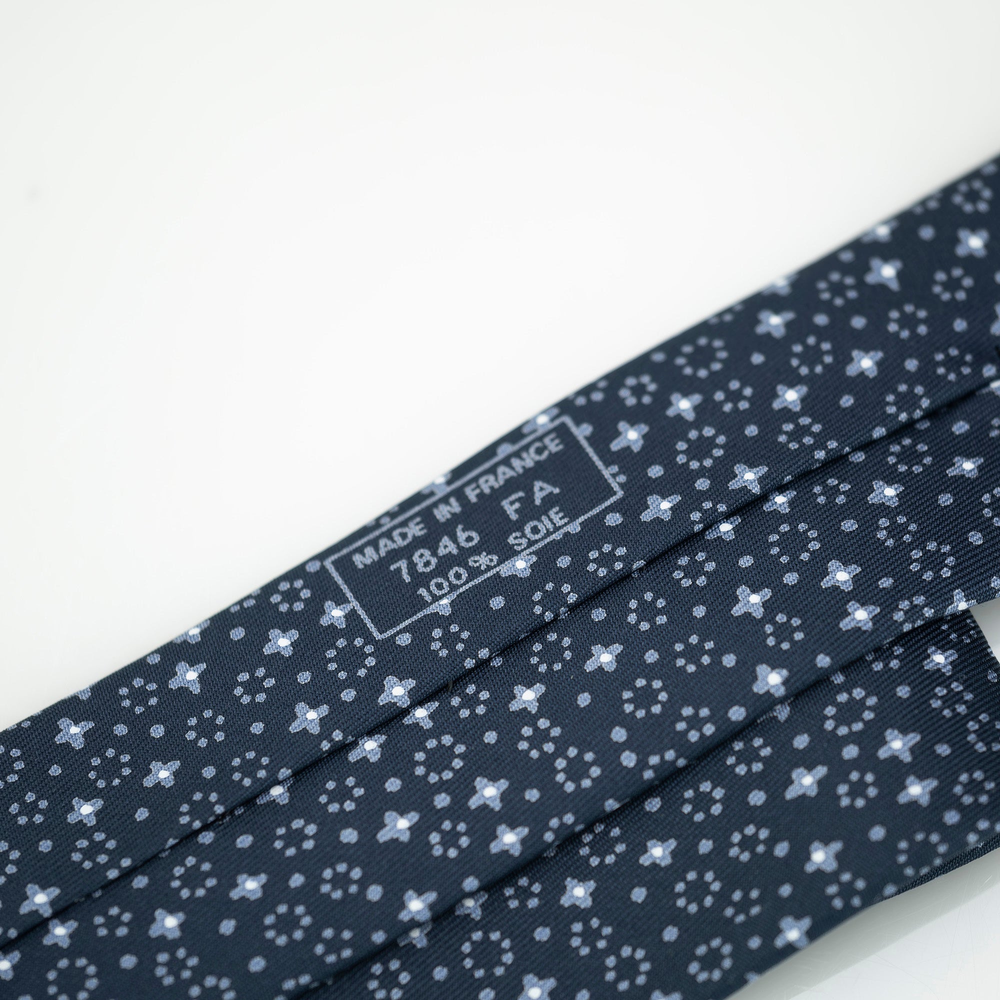HERMES Hermes Men's Accessories Silk Items Necktie Navy All-over Pattern