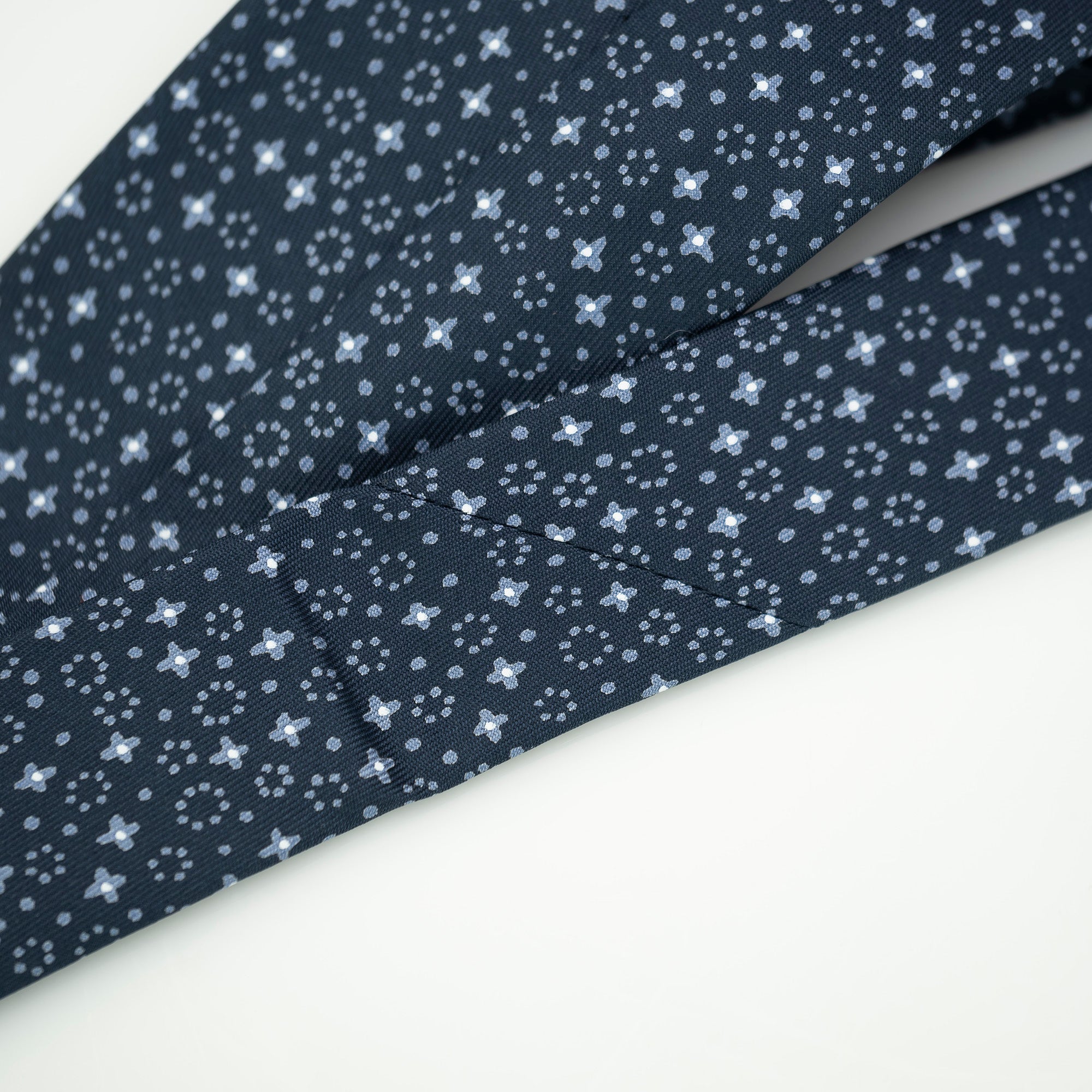 HERMES Hermes Men's Accessories Silk Items Necktie Navy All-over Pattern
