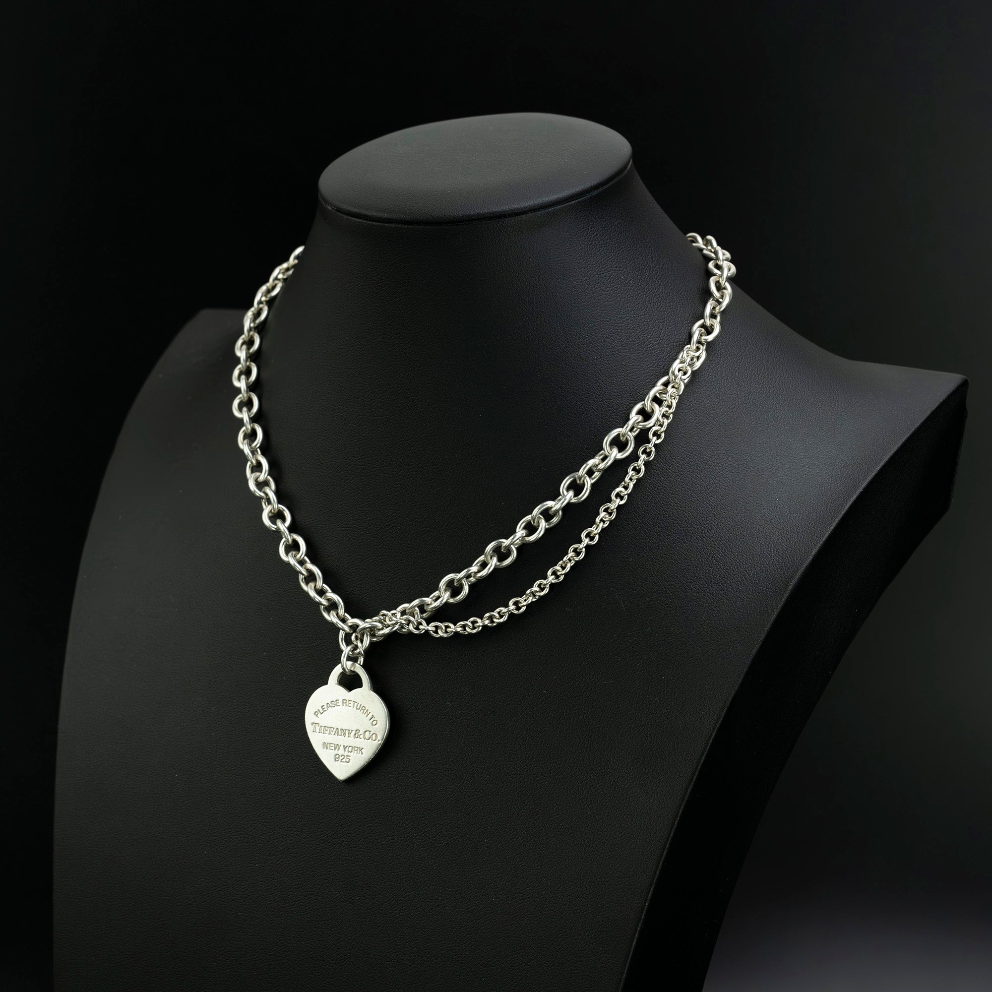 Tiffany & Co. Return to Tiffany Heart Tag Choker Necklace, Silver 925, 53.5g