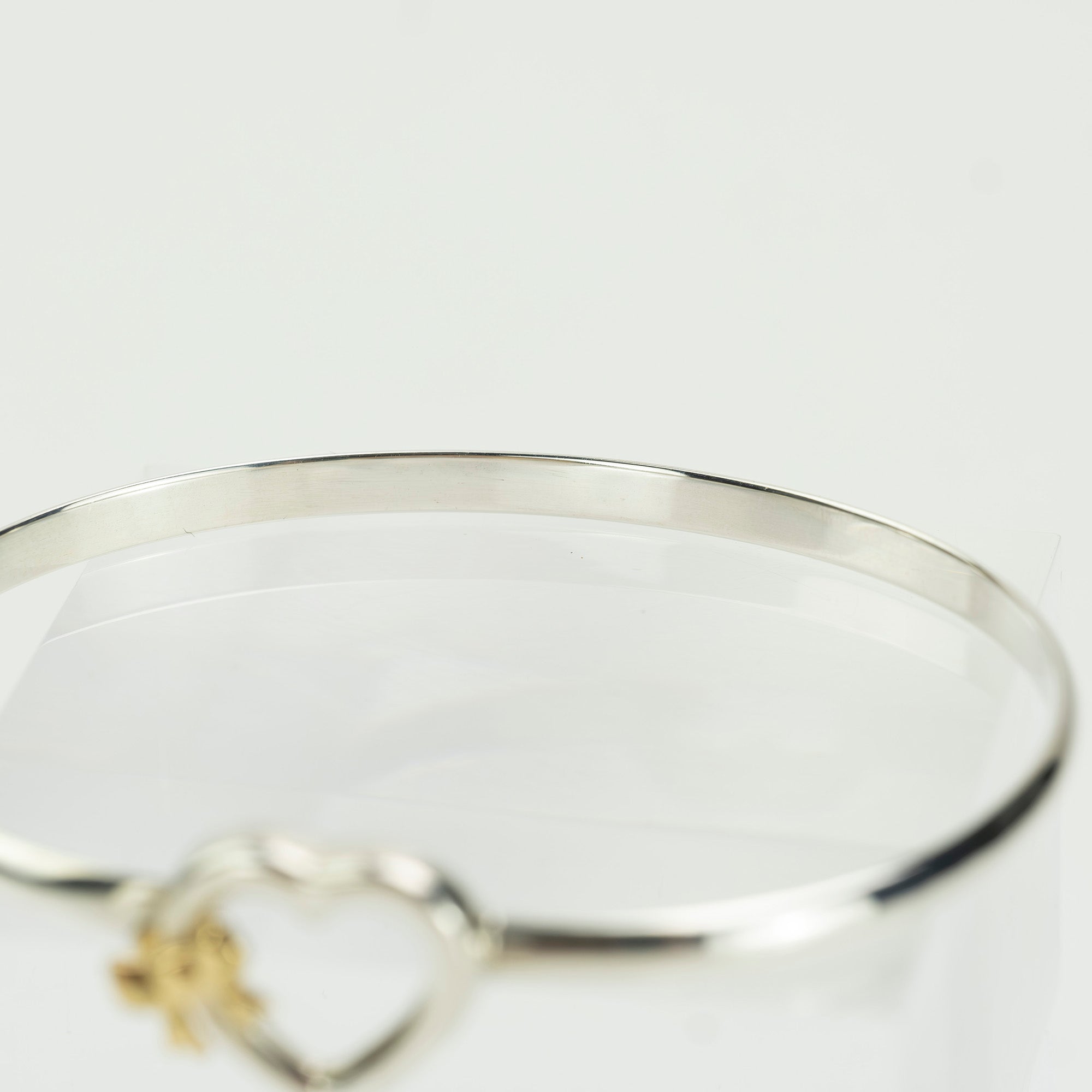 Tiffany & Co. Heart Ribbon Bangle Bracelet Women's Accessory Silver 925 9.37g