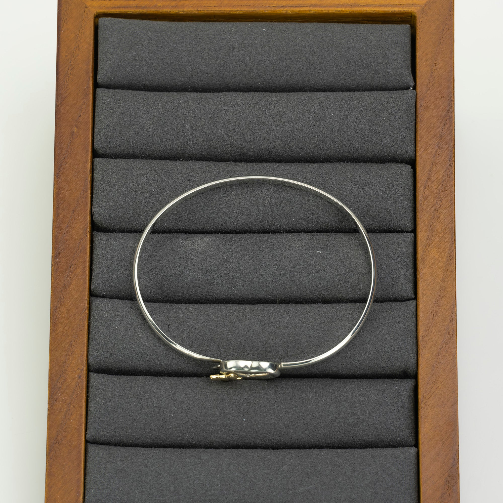 Tiffany & Co. Heart Ribbon Bangle Bracelet Women's Accessory Silver 925 9.37g