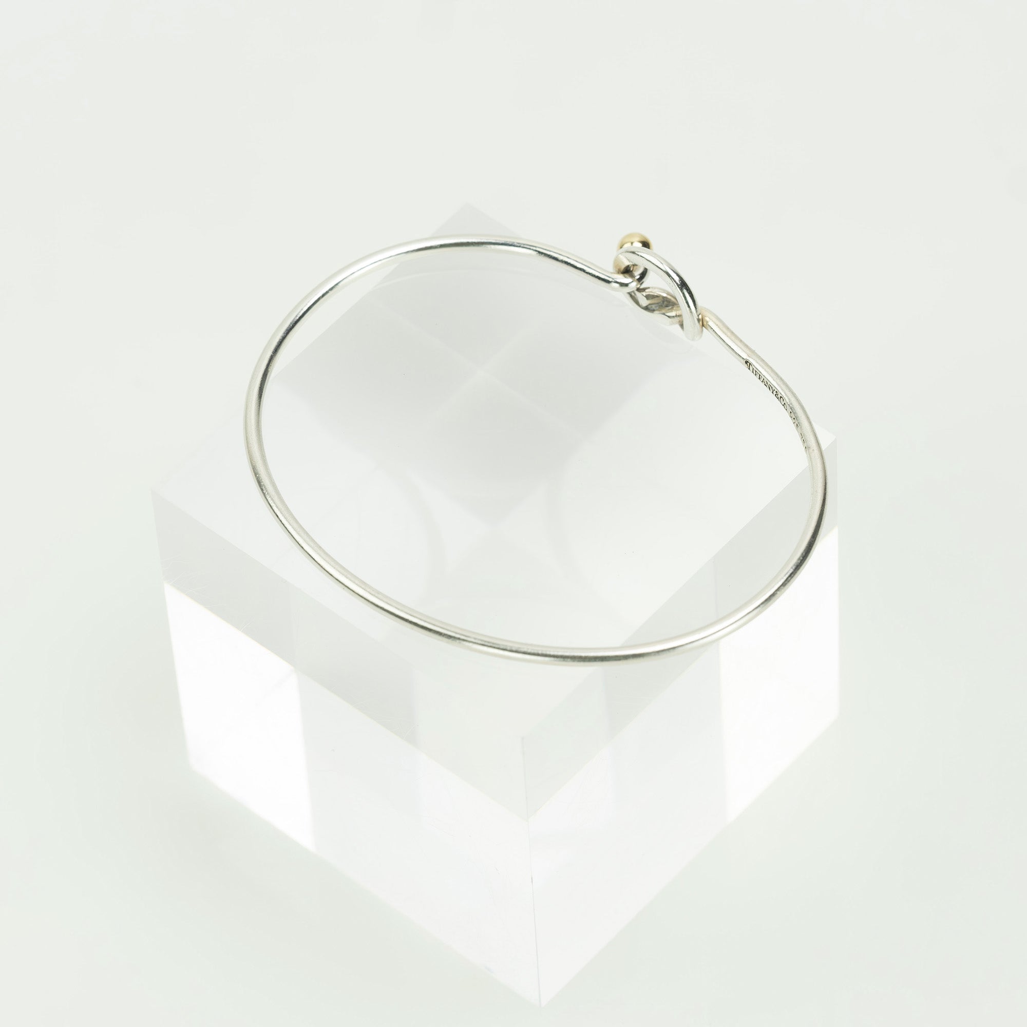 Tiffany & Co. Love Knot Bangle Bracelet Women's Accessory Silver 925 K18 7g