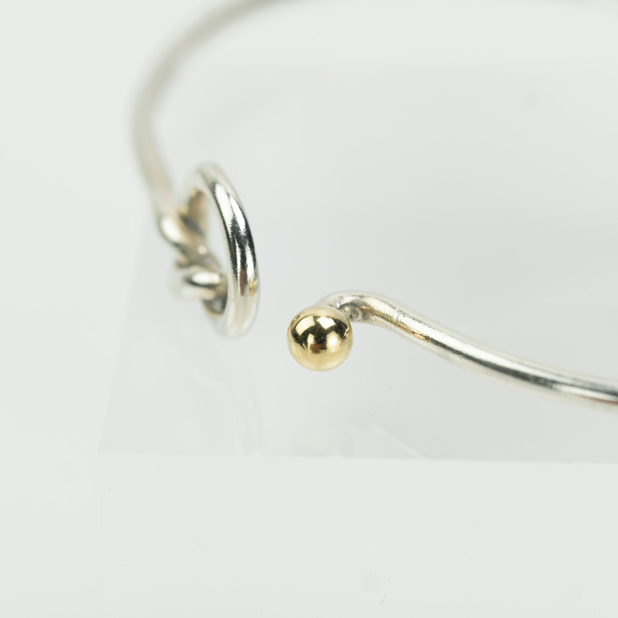 Tiffany & Co. Love Knot Bangle Bracelet Women's Accessory Silver 925 K18 7g