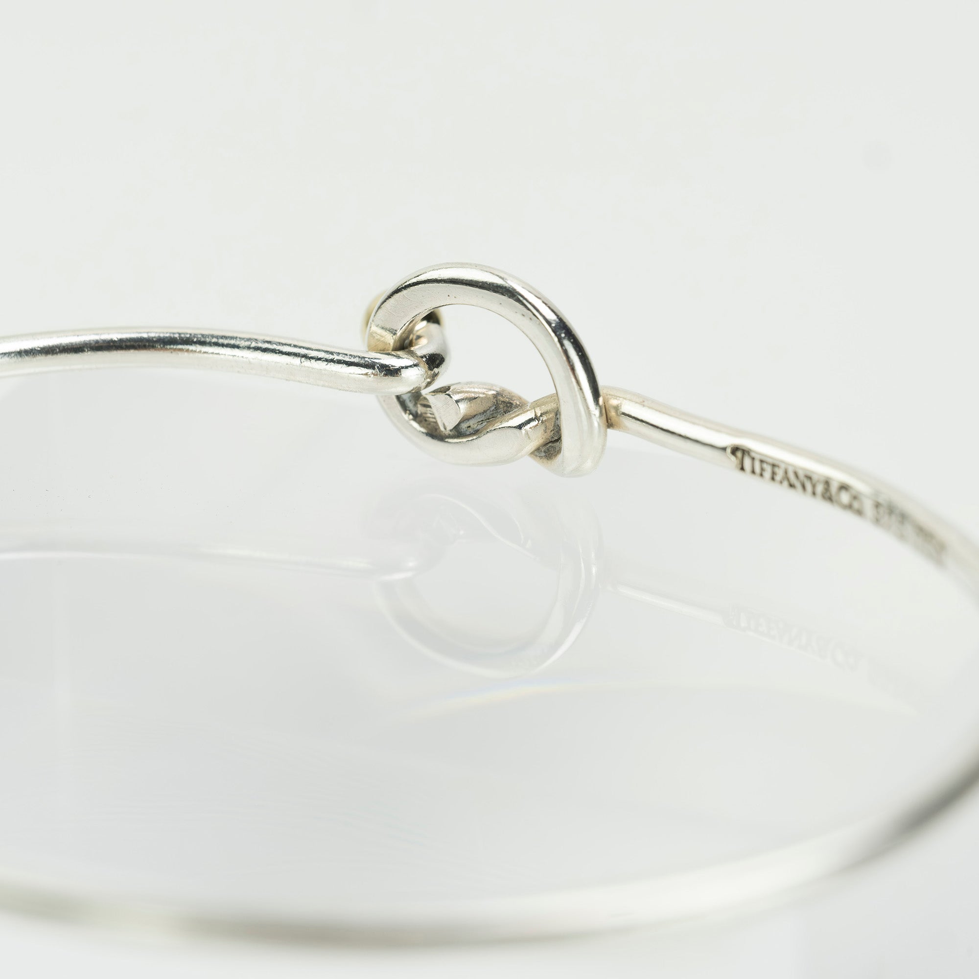 Tiffany & Co. Love Knot Bangle Bracelet Women's Accessory Silver 925 K18 7g