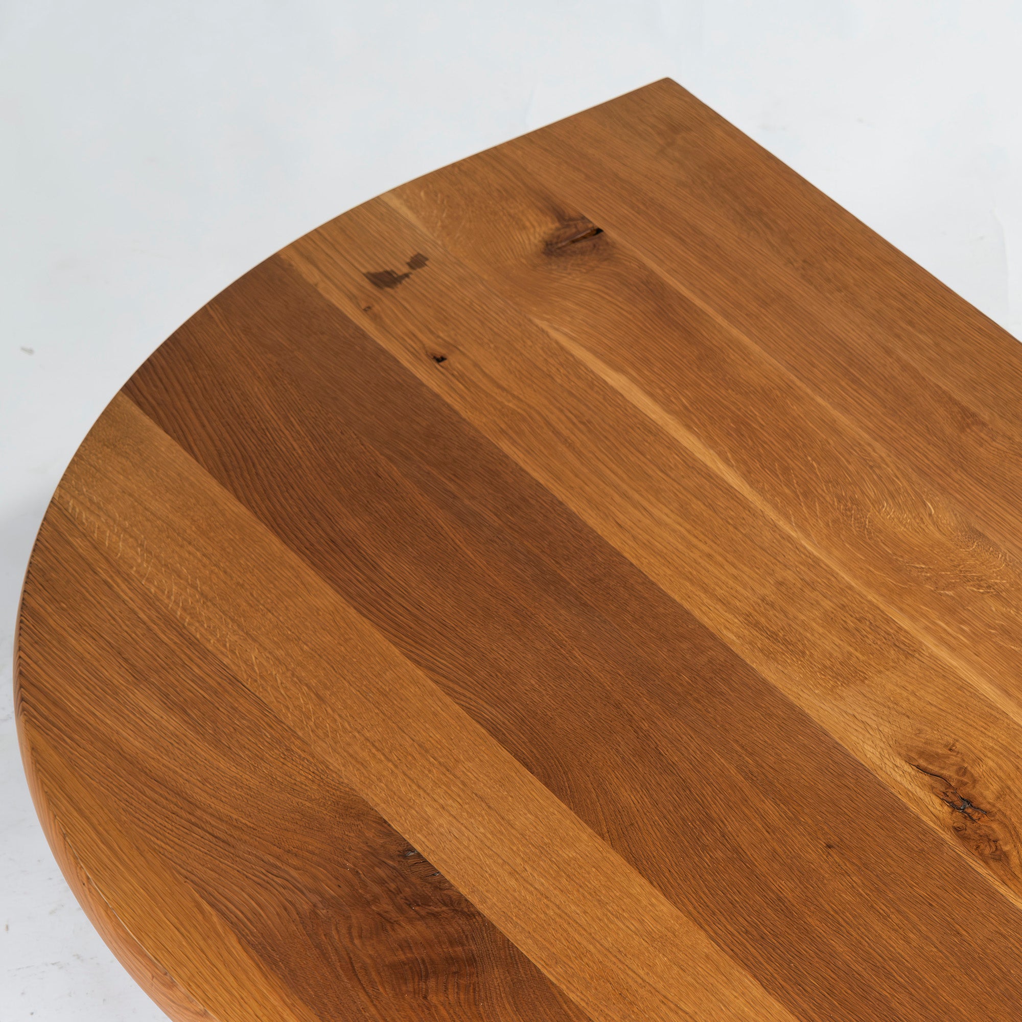 Center table Hida Sangyo Mori no Kotoba Semicircular living table W150 White oak solid wood Woodpecker Toshimitsu Sasaki Japanese modern Natural
