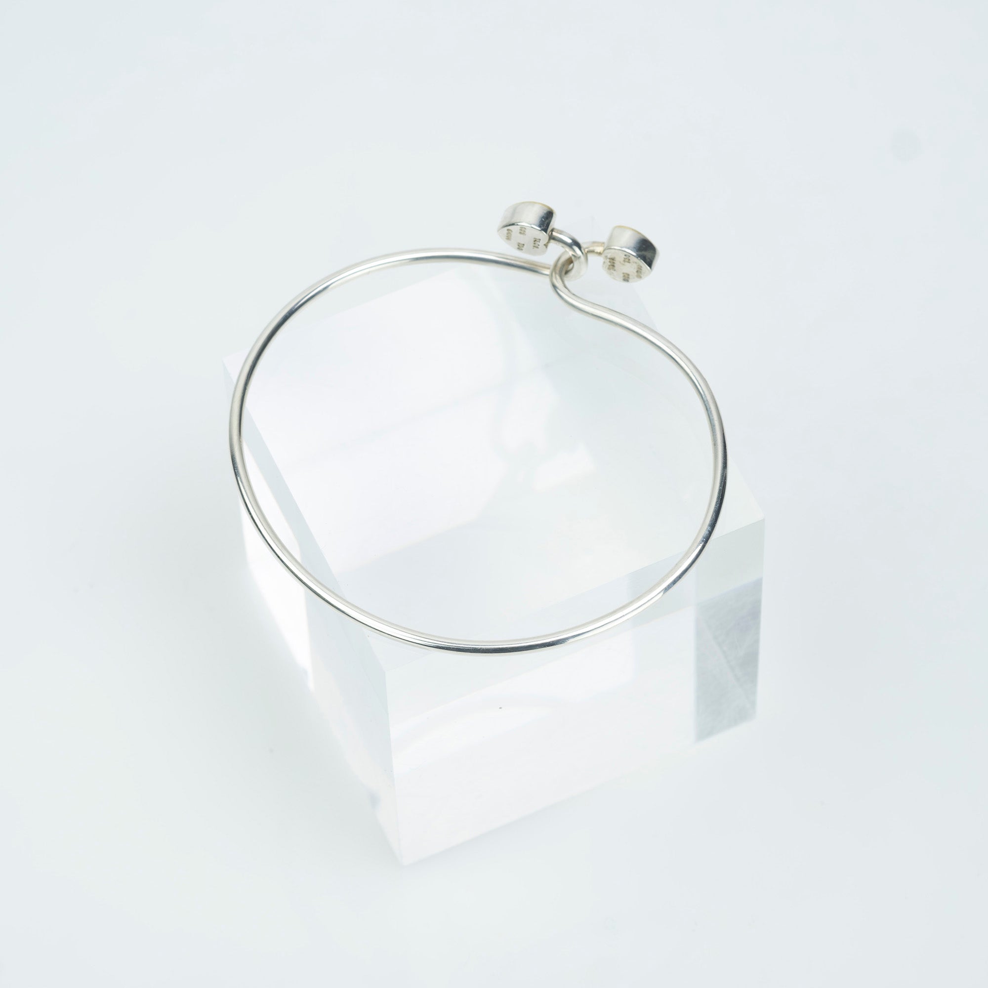 Tiffany & Co. Double Heart Bangle Bracelet Women's Accessory Silver 925 K18