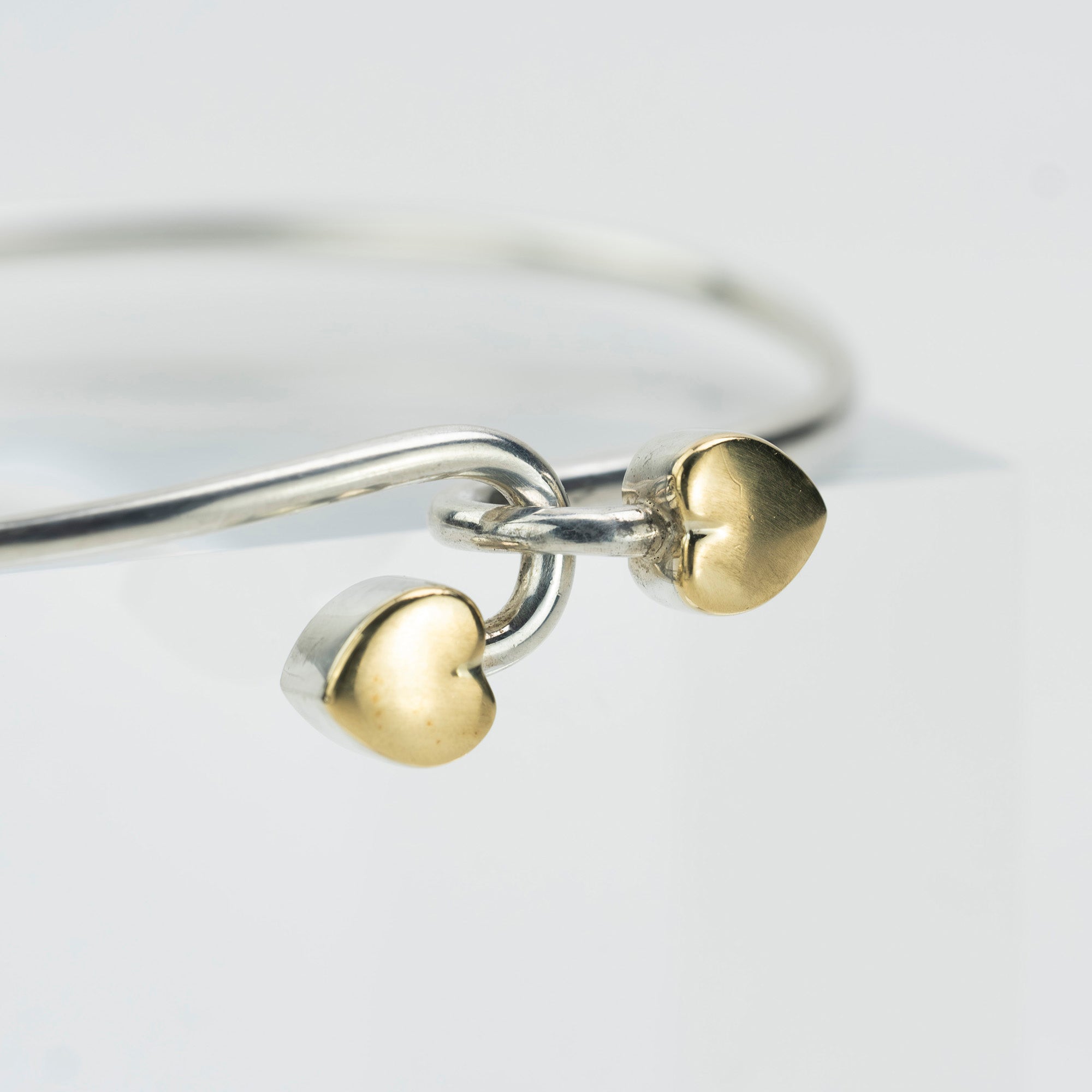 Tiffany & Co. Double Heart Bangle Bracelet Women's Accessory Silver 925 K18