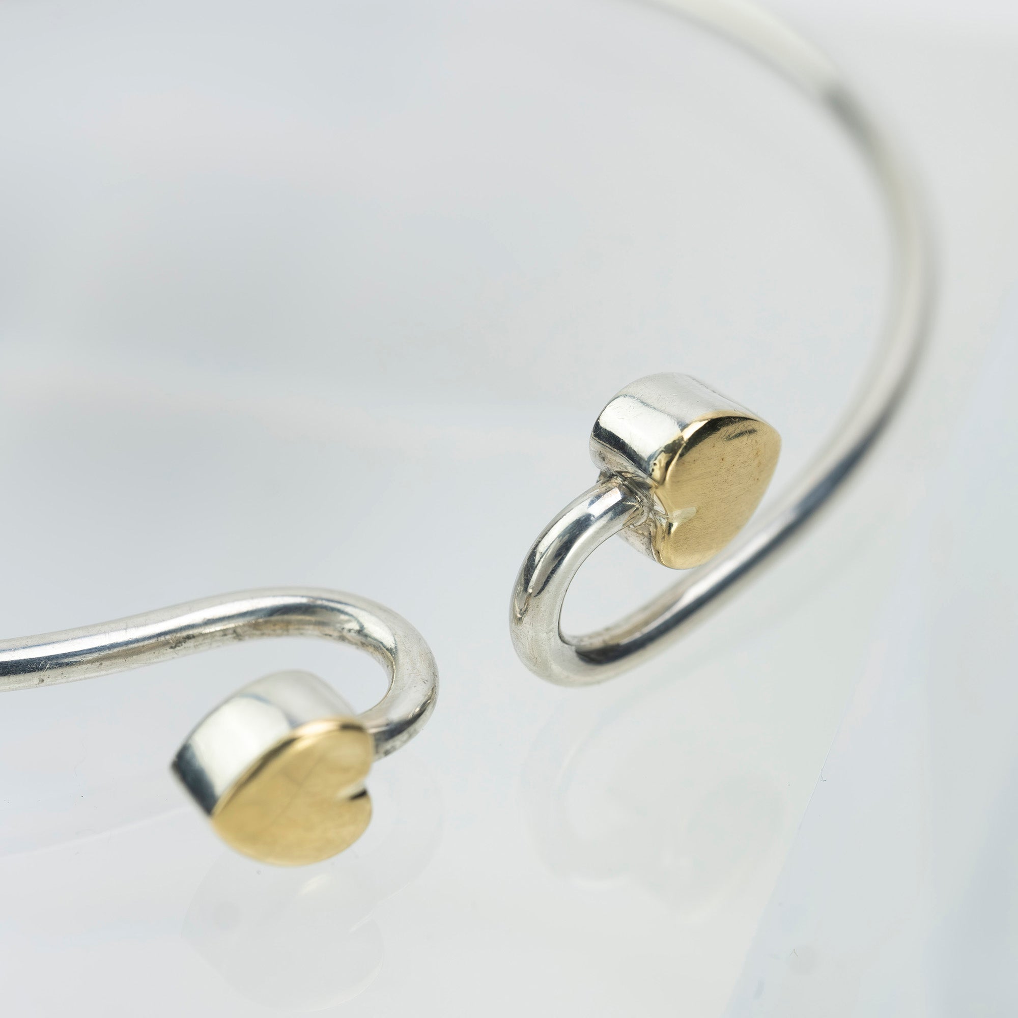 Tiffany & Co. Double Heart Bangle Bracelet Women's Accessory Silver 925 K18