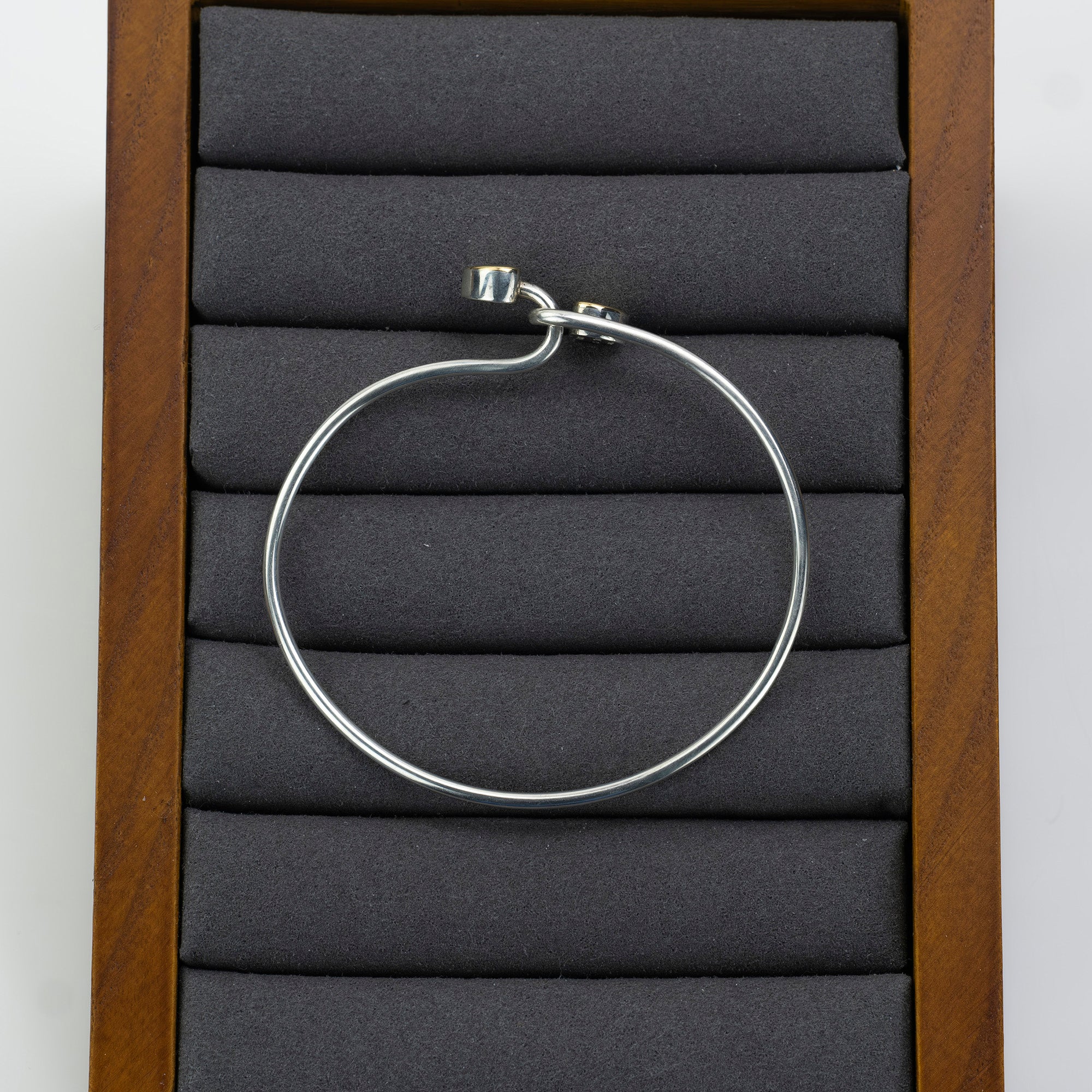 Tiffany & Co. Double Heart Bangle Bracelet Women's Accessory Silver 925 K18