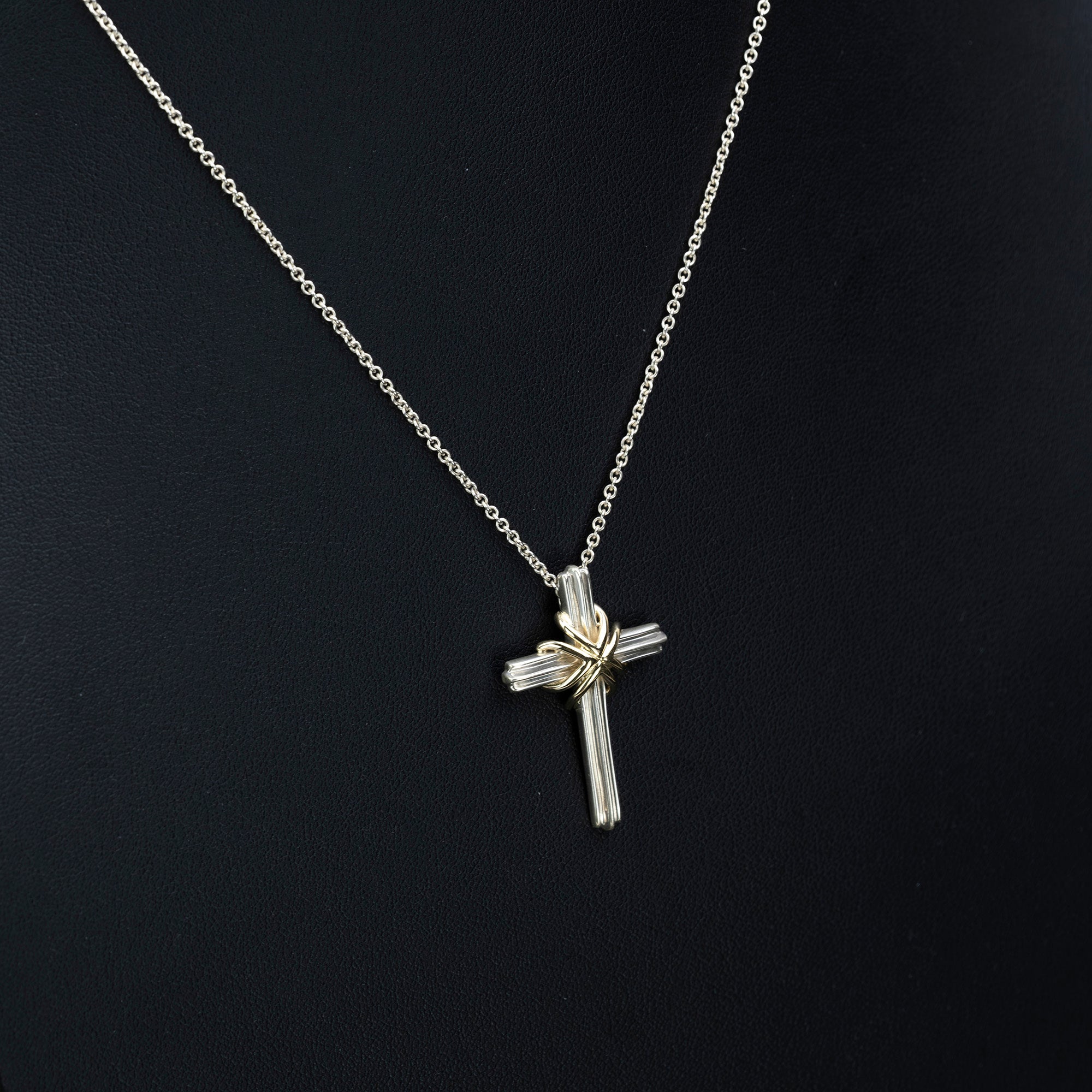 ティファニー TIFFANY&Co. シグネチャークロスネックレス アクセサリー シルバー925 K18 ユニセックス