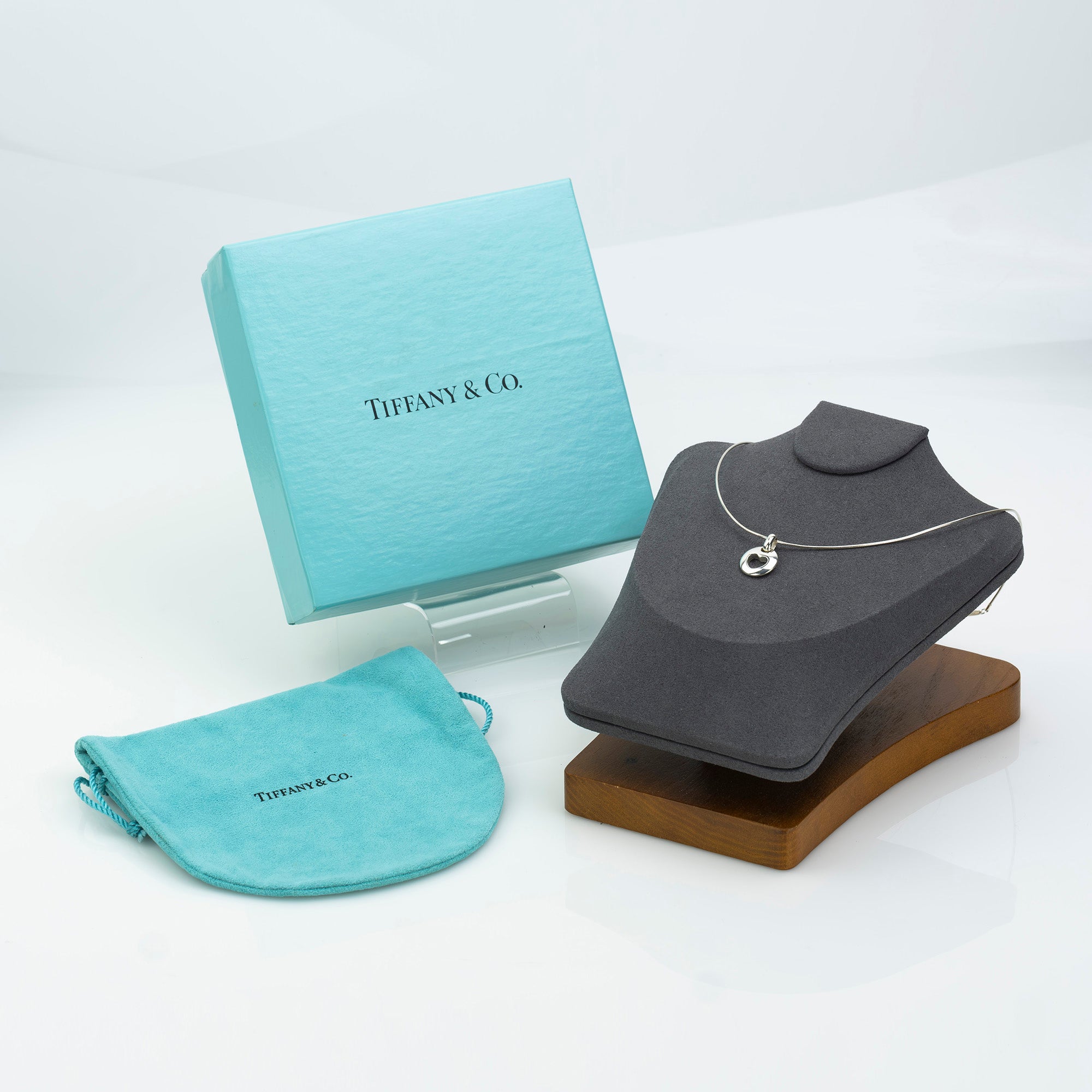 Tiffany & Co. Pierced Heart Choker Women's Accessory Silver 925