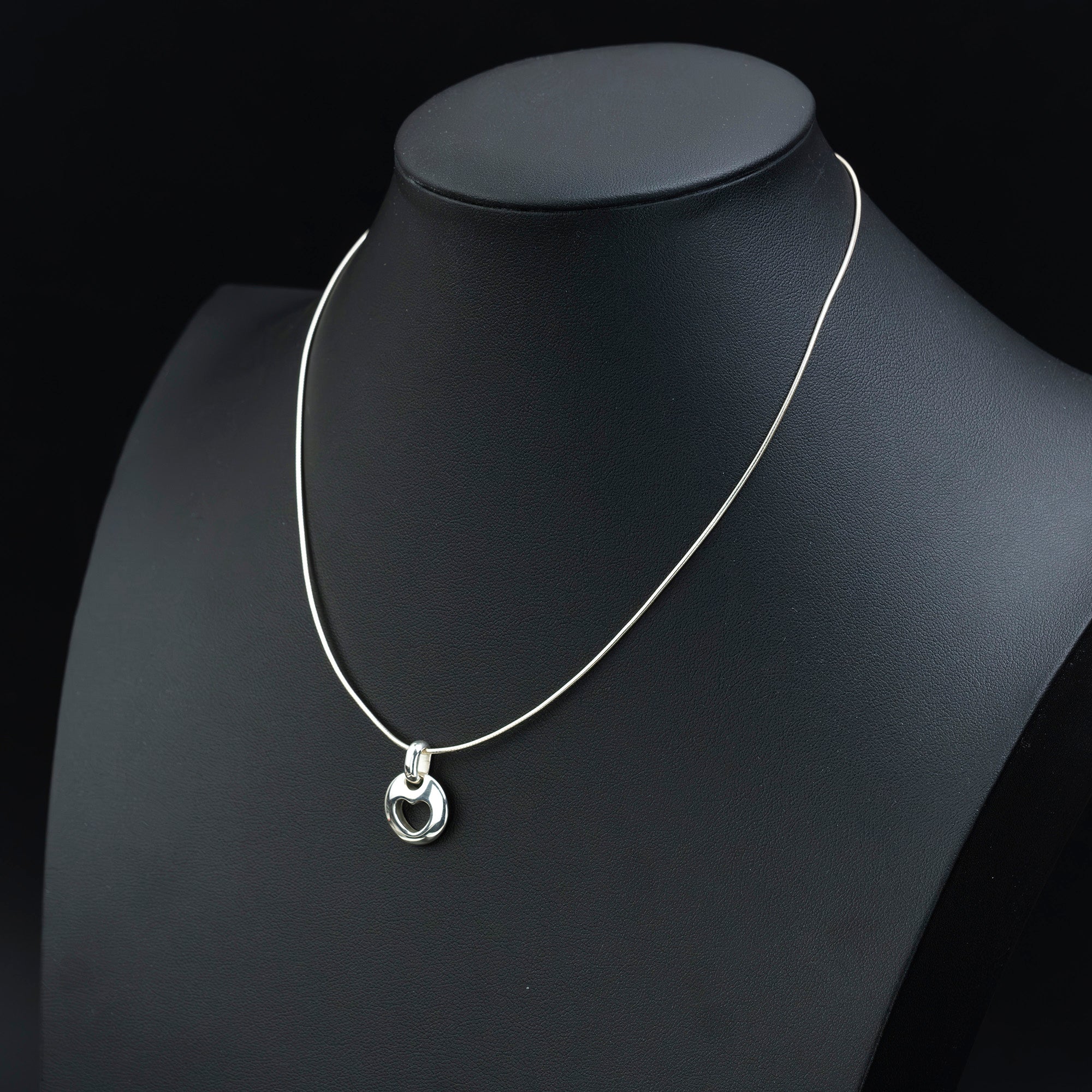 Tiffany & Co. Pierced Heart Choker Women's Accessory Silver 925