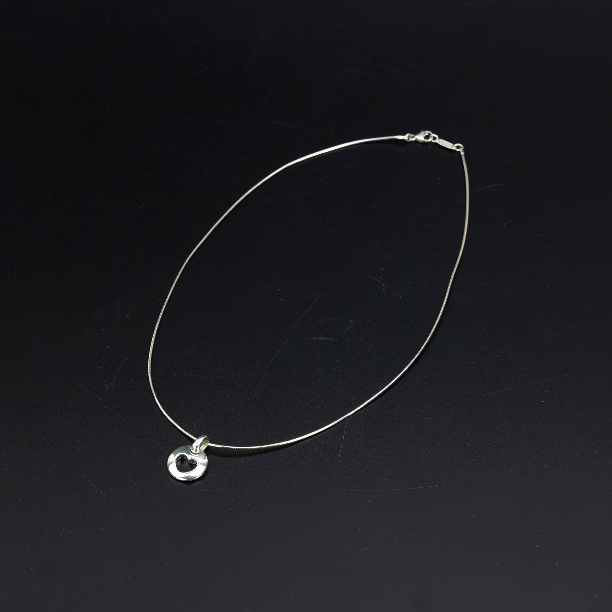 Tiffany & Co. Pierced Heart Choker Women's Accessory Silver 925