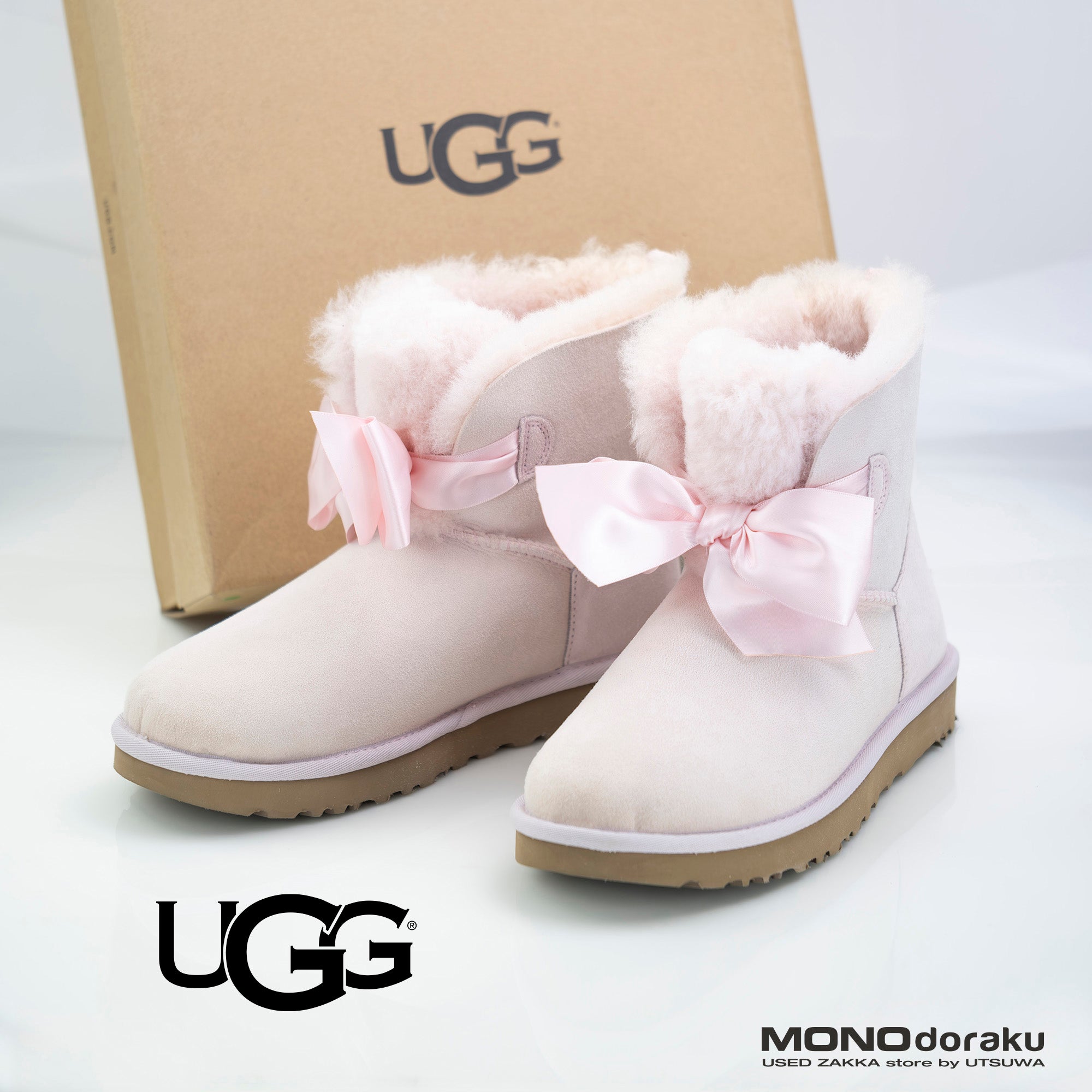 UGG GITA BOW MINI Women's Boots 25cm Pink Good Condition