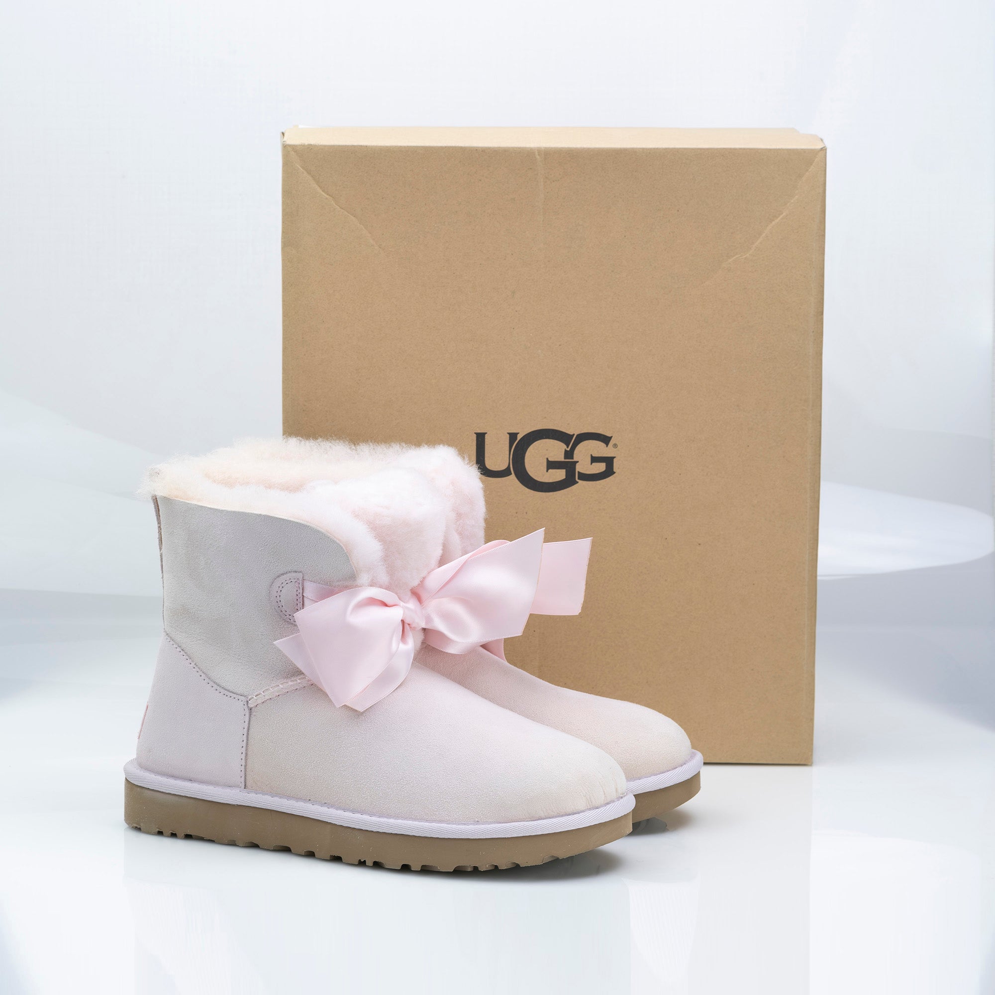 UGG GITA BOW MINI Women's Boots 25cm Pink Good Condition