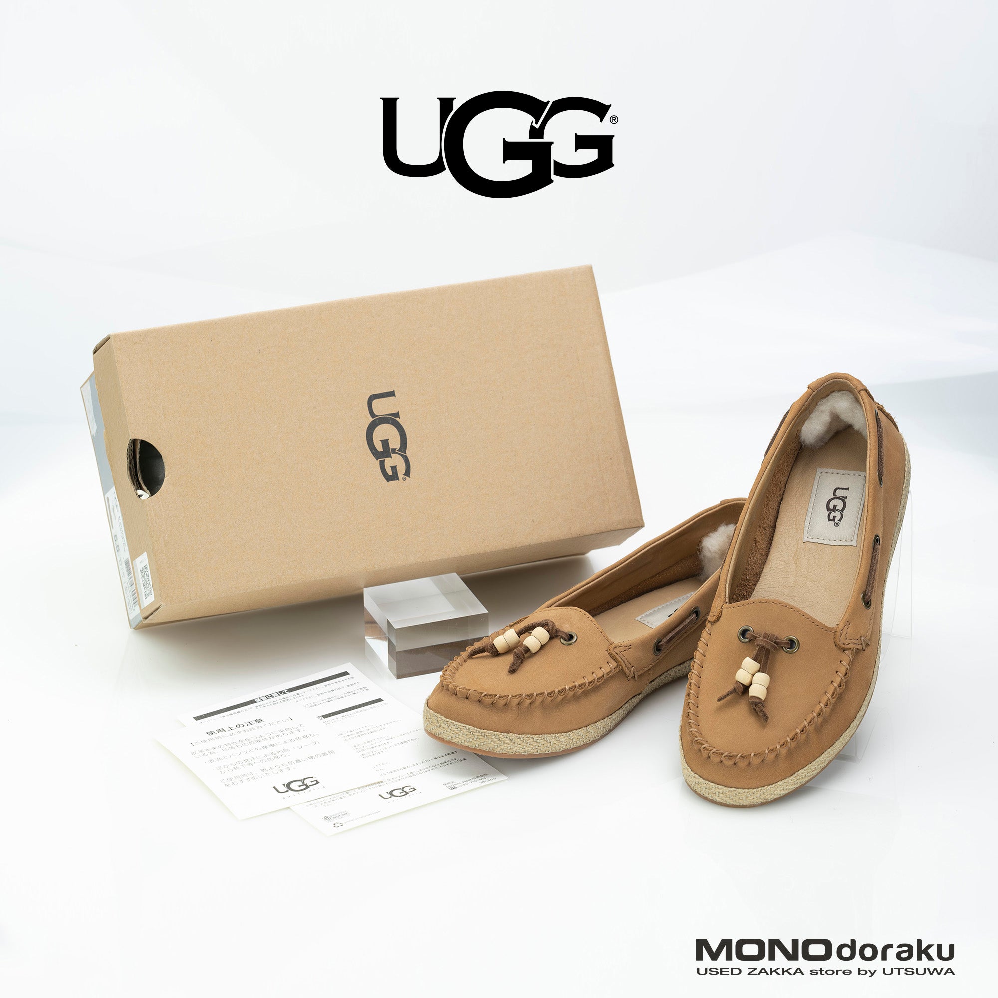UGG Suzette Flat Shoes Moccasins Loafers Chestnut Color 22.5cm Good Condition