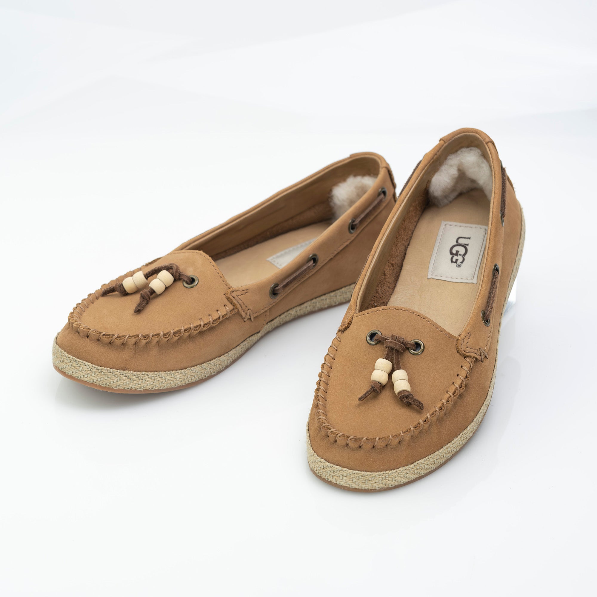 UGG Suzette Flat Shoes Moccasins Loafers Chestnut Color 22.5cm Good Condition