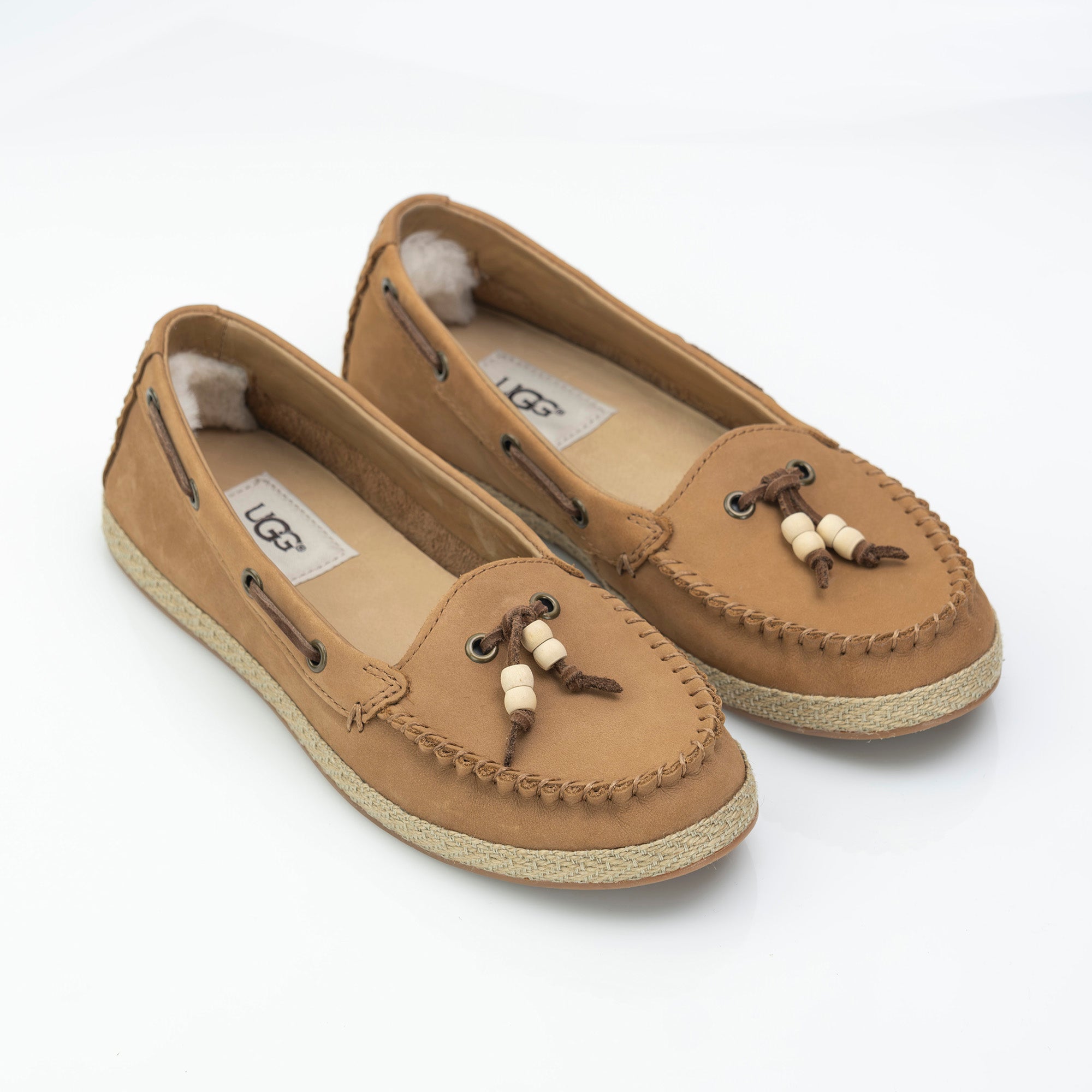 UGG Suzette Flat Shoes Moccasins Loafers Chestnut Color 22.5cm Good Condition