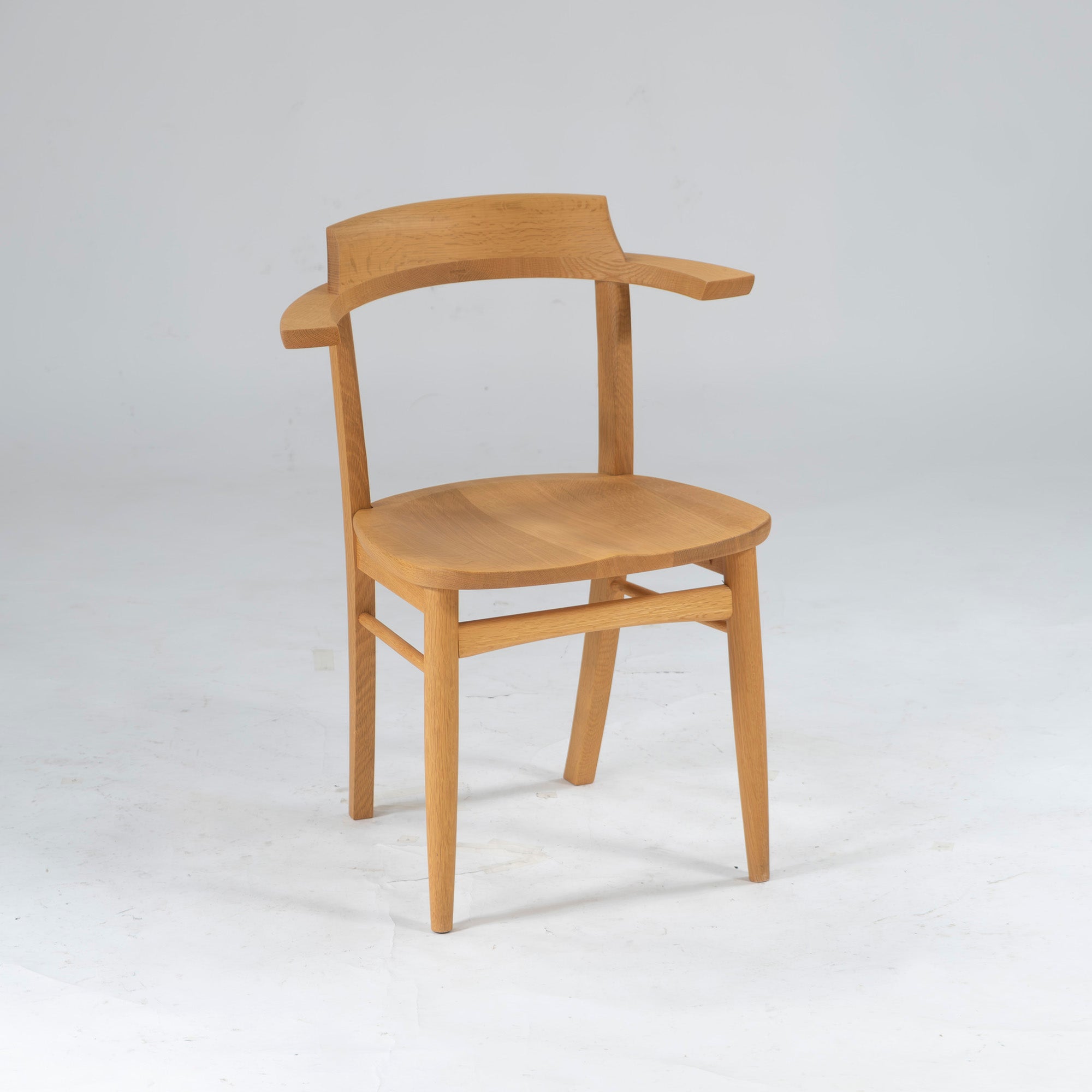 Dining chair Kashiwa Mokko OB21 Sophie wooden seat (1) Half arm chair Oak wood Solid wood Oak wood Natural modern Japanese modern Hida IDC Otsuka