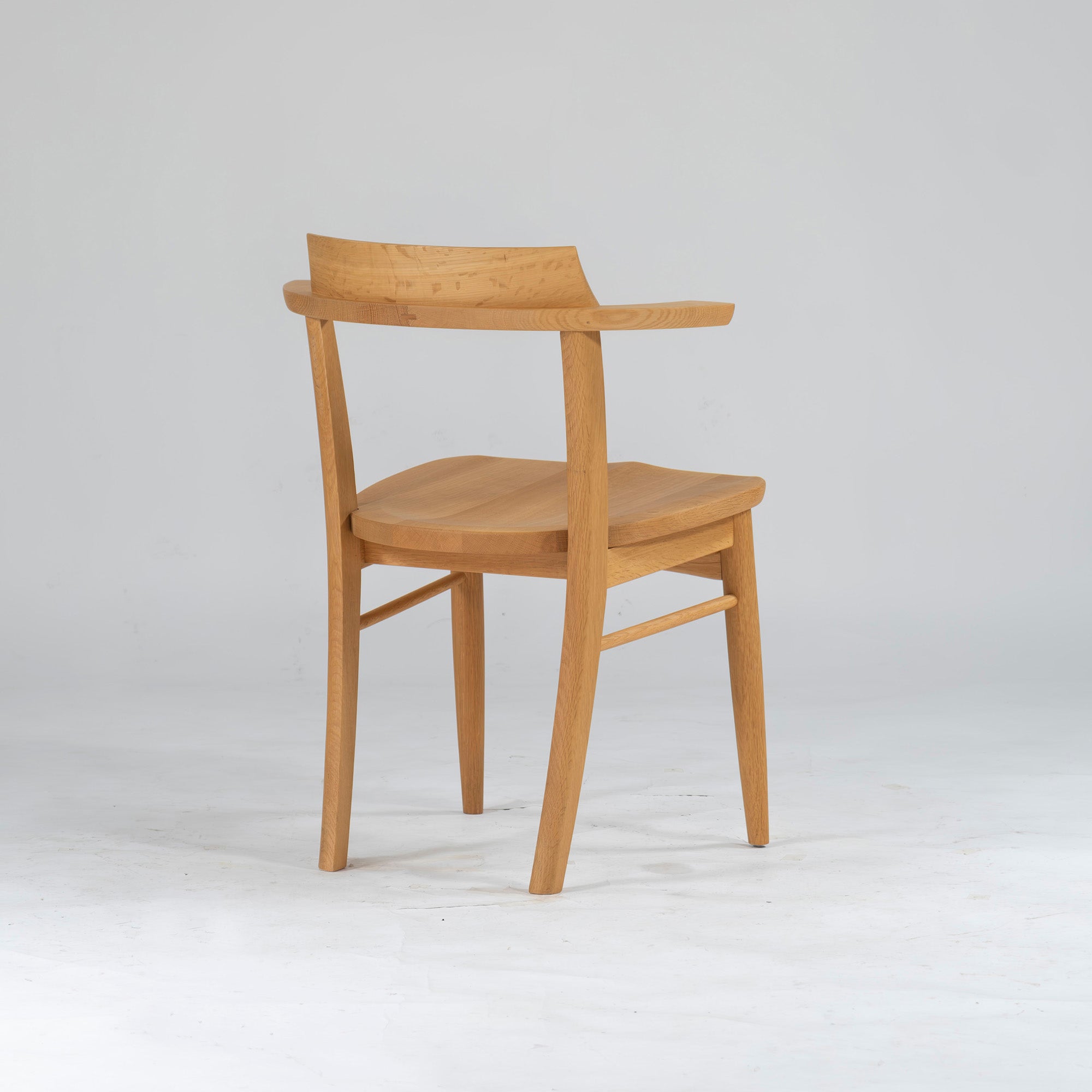 Dining chair Kashiwa Mokko OB21 Sophie wooden seat (1) Half arm chair Oak wood Solid wood Oak wood Natural modern Japanese modern Hida IDC Otsuka