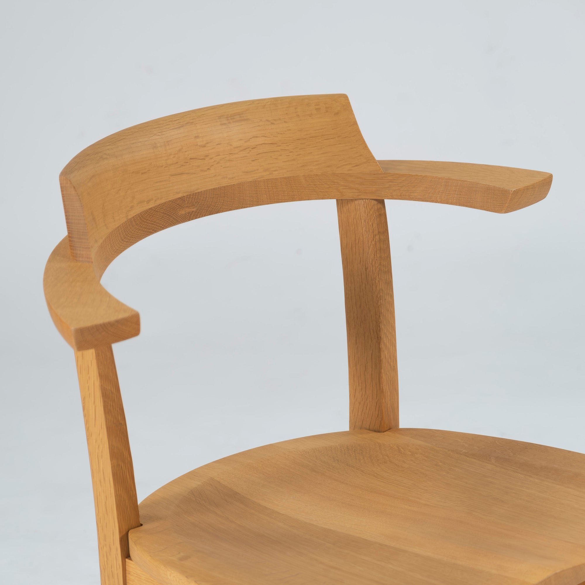 Dining chair Kashiwa Mokko OB21 Sophie wooden seat (1) Half arm chair Oak wood Solid wood Oak wood Natural modern Japanese modern Hida IDC Otsuka