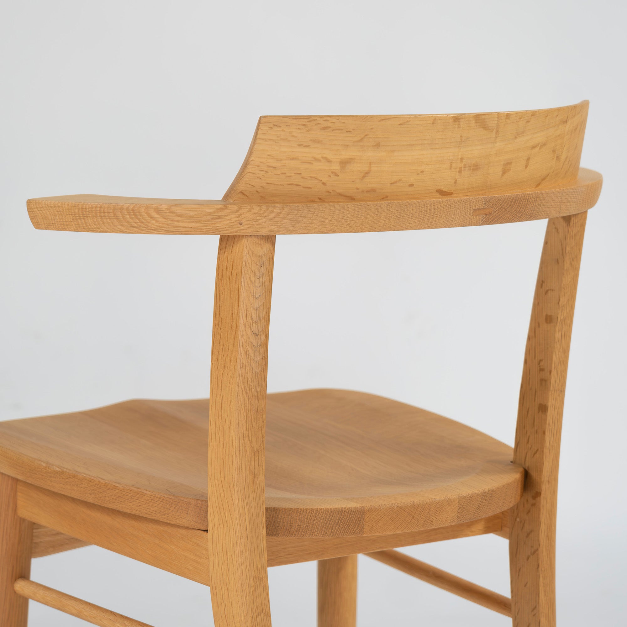 Dining chair Kashiwa Mokko OB21 Sophie wooden seat (1) Half arm chair Oak wood Solid wood Oak wood Natural modern Japanese modern Hida IDC Otsuka