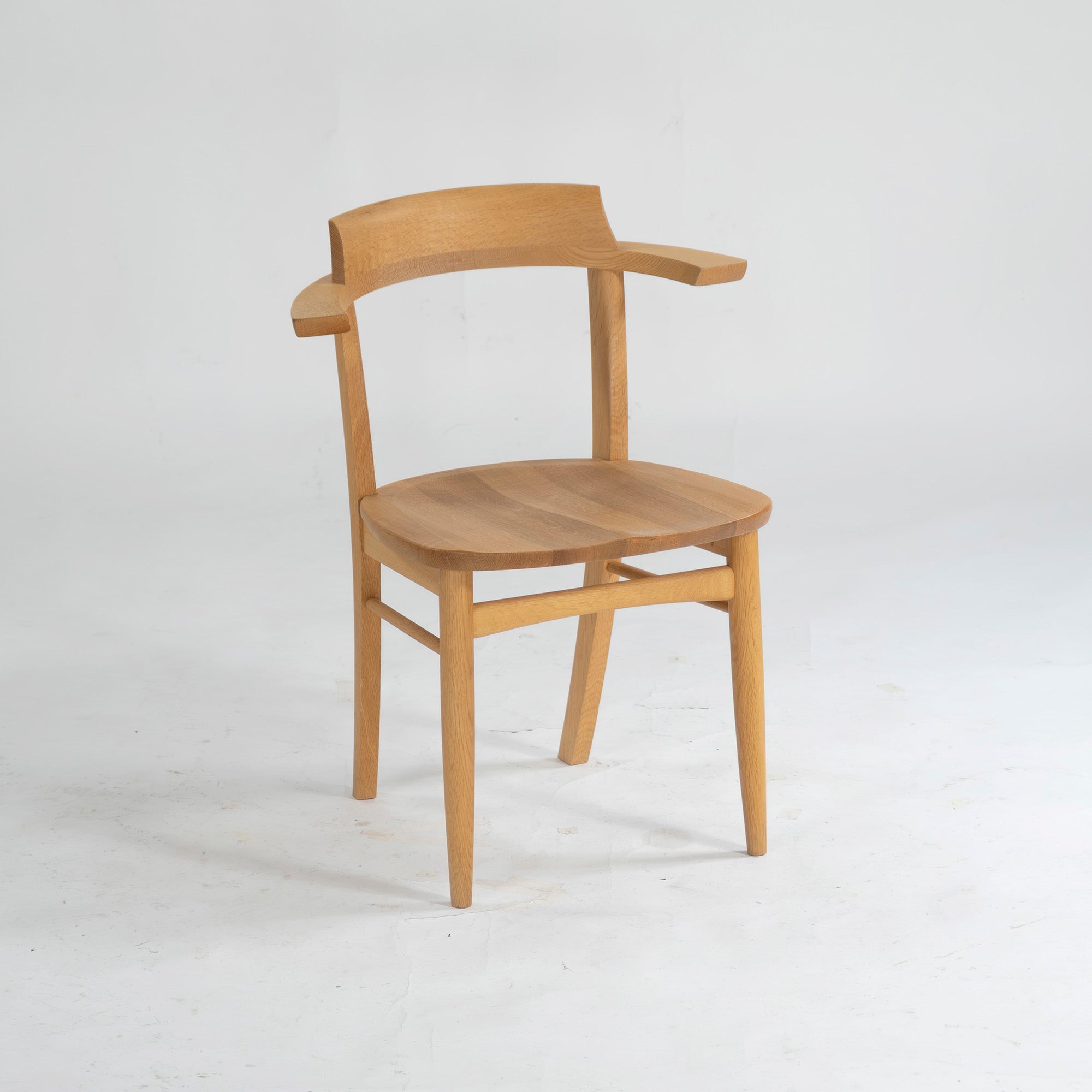 Dining chair Kashiwa Mokko OB21 Sophie plank seat (3) half arm chair oak wood solid wood oak wood natural modern Japanese modern Hida IDC Otsuka