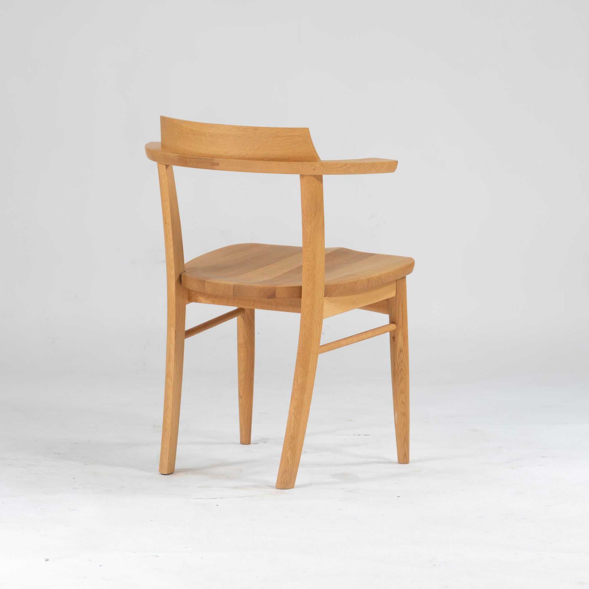 Dining chair Kashiwa Mokko OB21 Sophie plank seat (3) half arm chair oak wood solid wood oak wood natural modern Japanese modern Hida IDC Otsuka