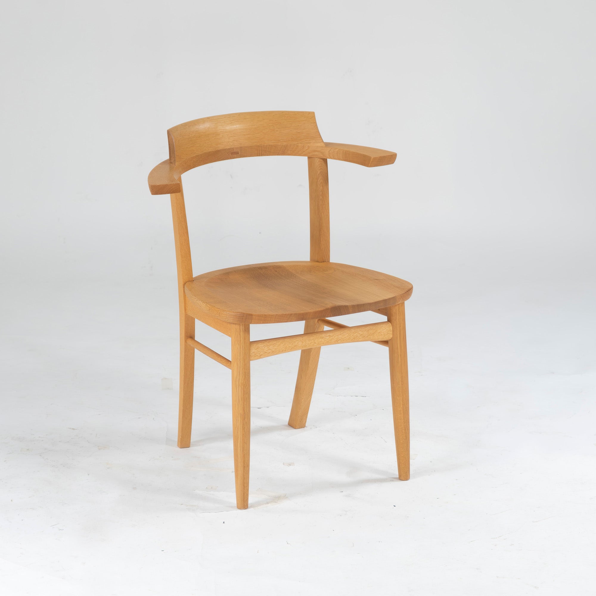 Dining chair Kashiwa Mokko OB21 Sophie plank seat (4) half arm chair oak wood solid wood oak wood natural modern Japanese modern Hida IDC Otsuka