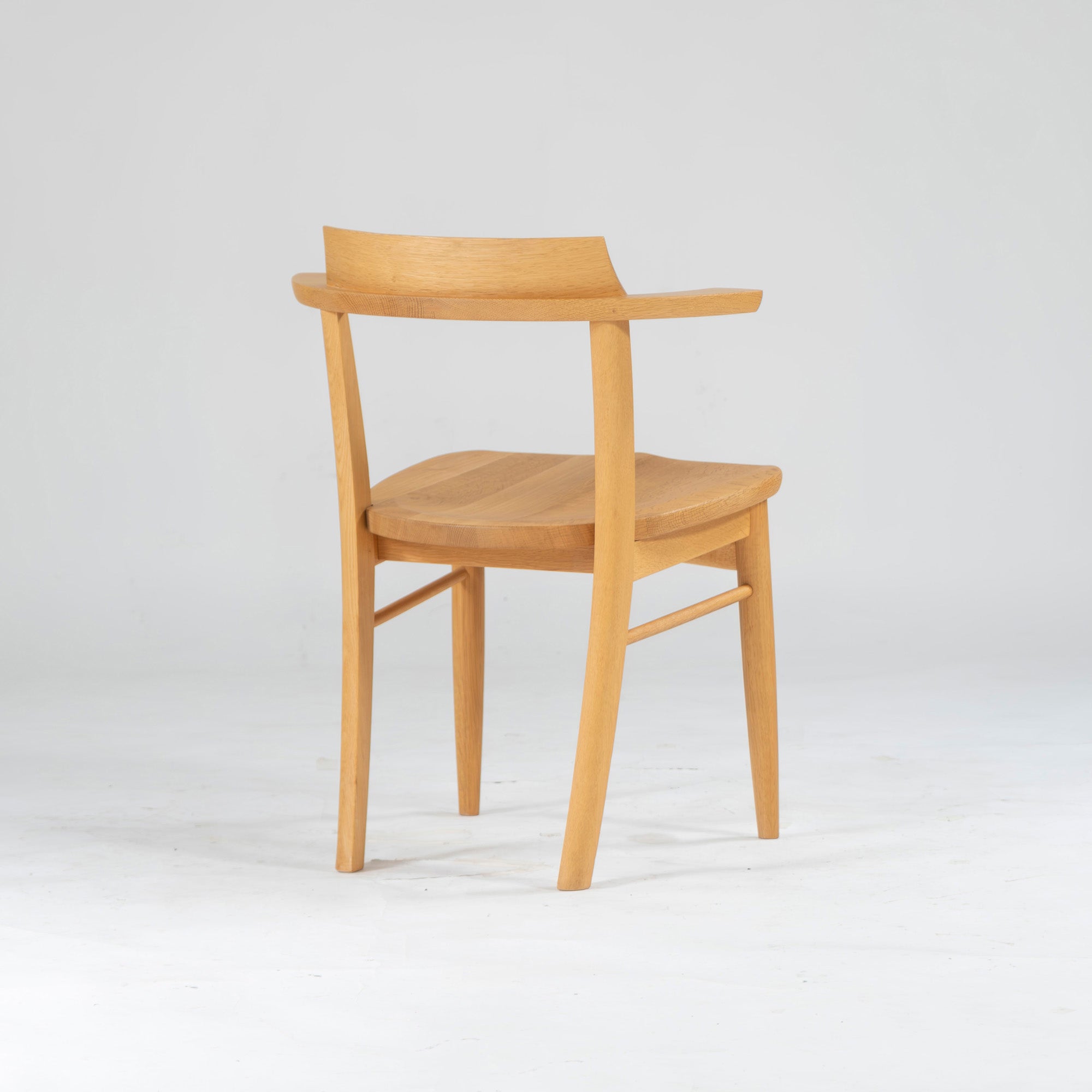 Dining chair Kashiwa Mokko OB21 Sophie plank seat (4) half arm chair oak wood solid wood oak wood natural modern Japanese modern Hida IDC Otsuka