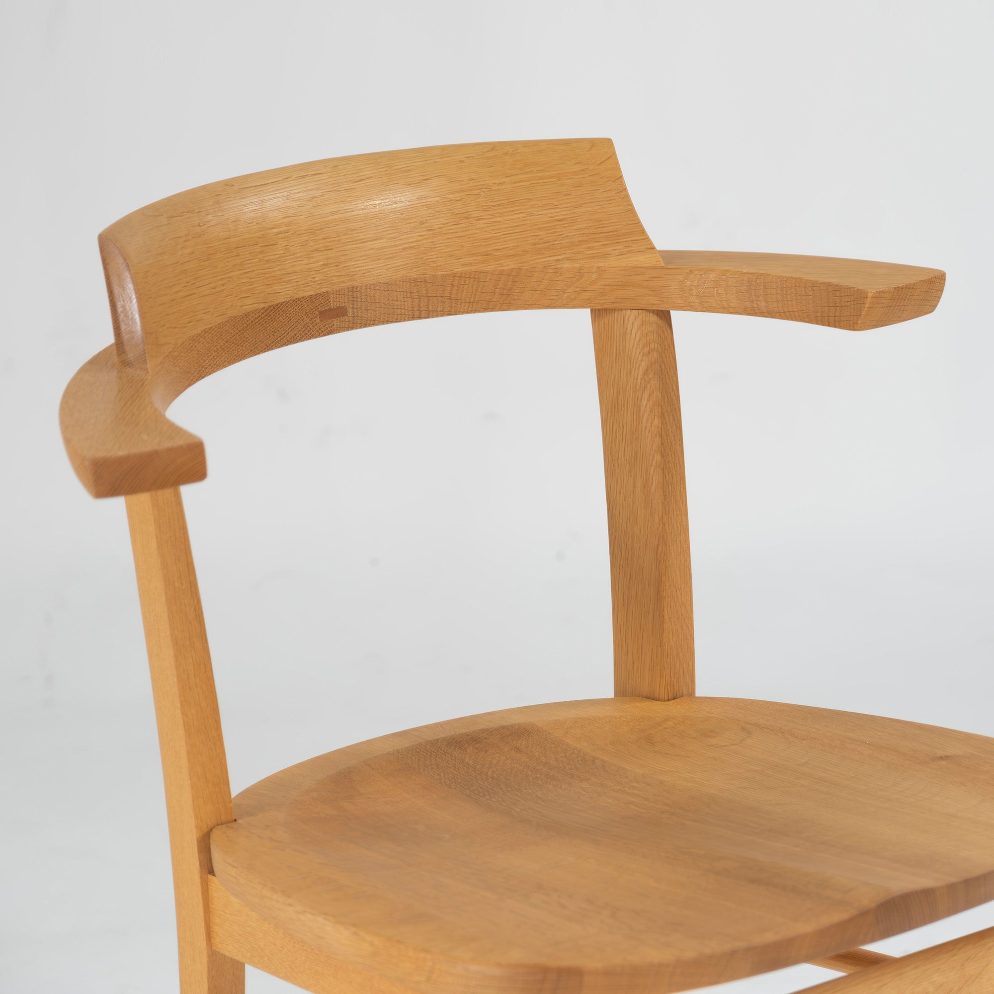 Dining chair Kashiwa Mokko OB21 Sophie plank seat (4) half arm chair oak wood solid wood oak wood natural modern Japanese modern Hida IDC Otsuka