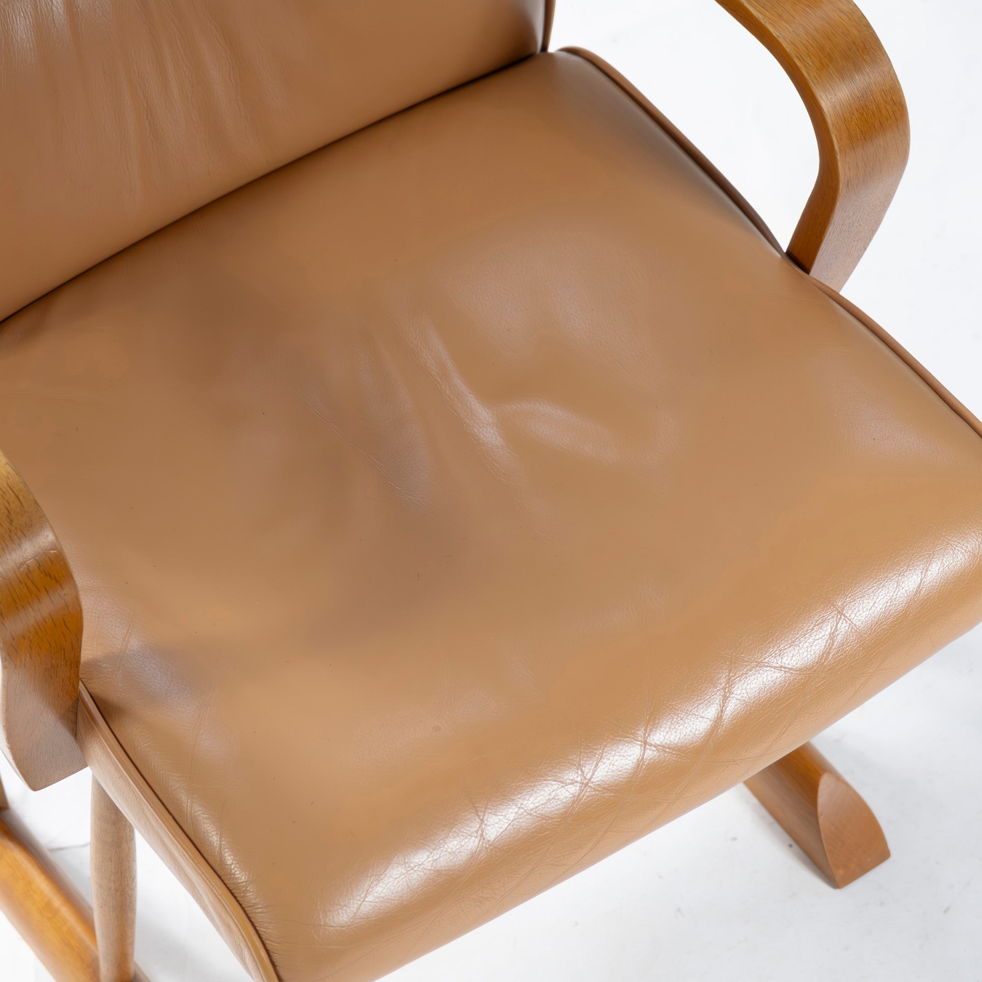 Dining chair Hida Sangyo Woodpecker Enku Armchair (1) Oak wood Genuine leather Natural modern Japanese modern Toshimitsu Sasaki