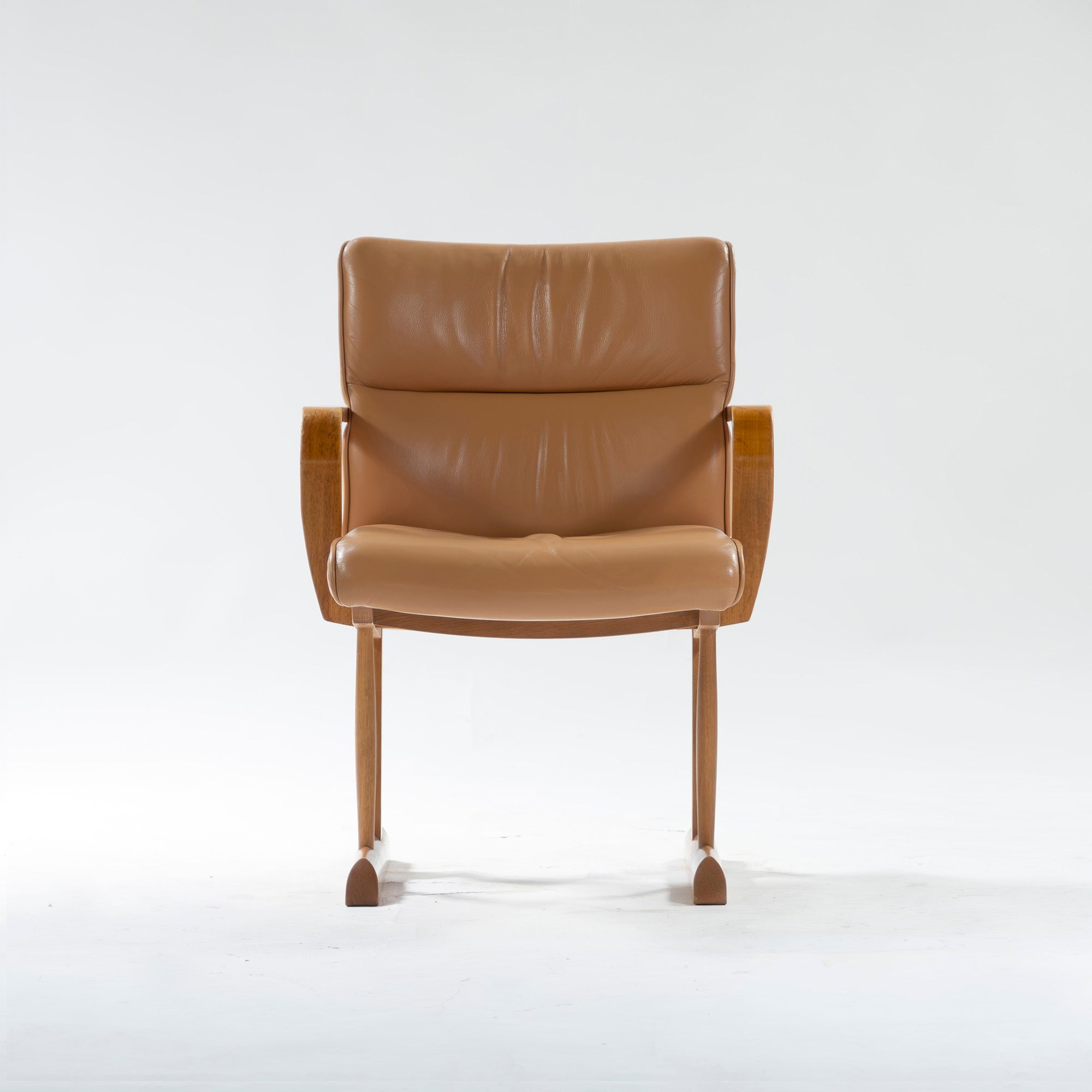 Dining chair Hida Sangyo Woodpecker Enku Armchair (2) Oak wood Genuine leather Natural modern Japanese modern Toshimitsu Sasaki