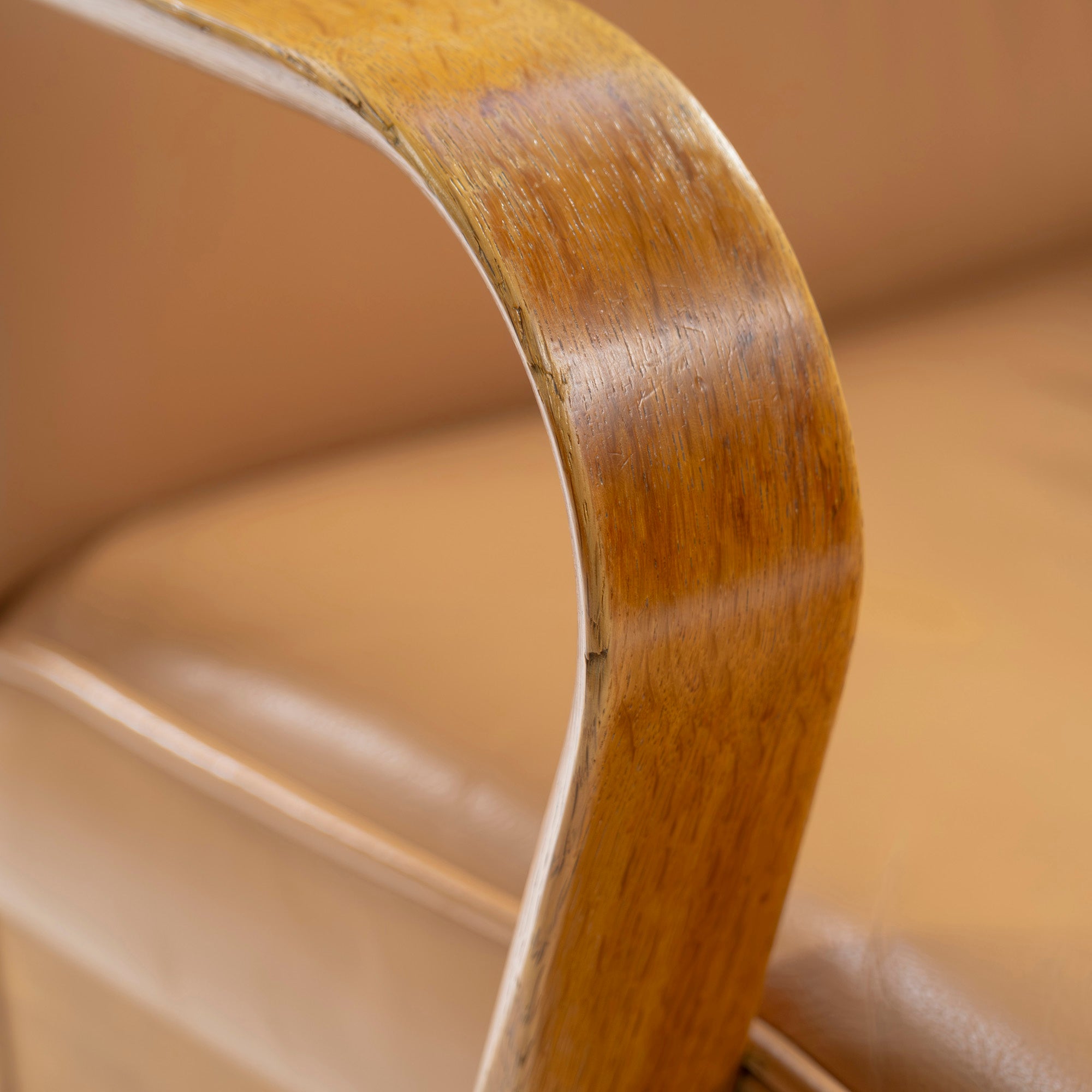 Dining chair Hida Sangyo Woodpecker Enku Armchair (2) Oak wood Genuine leather Natural modern Japanese modern Toshimitsu Sasaki