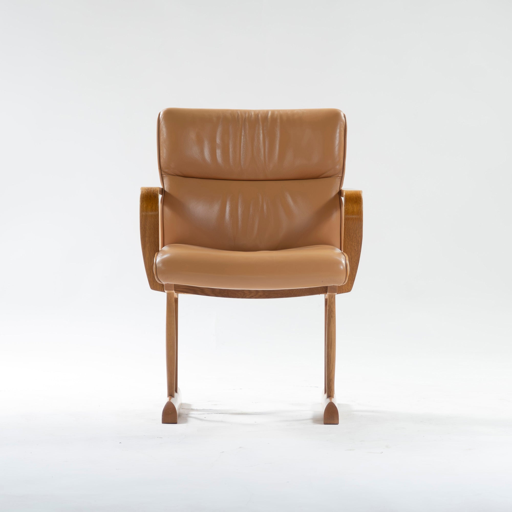 Dining chair Hida Sangyo Woodpecker Enku Armchair (3) Oak wood Genuine leather Natural modern Japanese modern Toshimitsu Sasaki